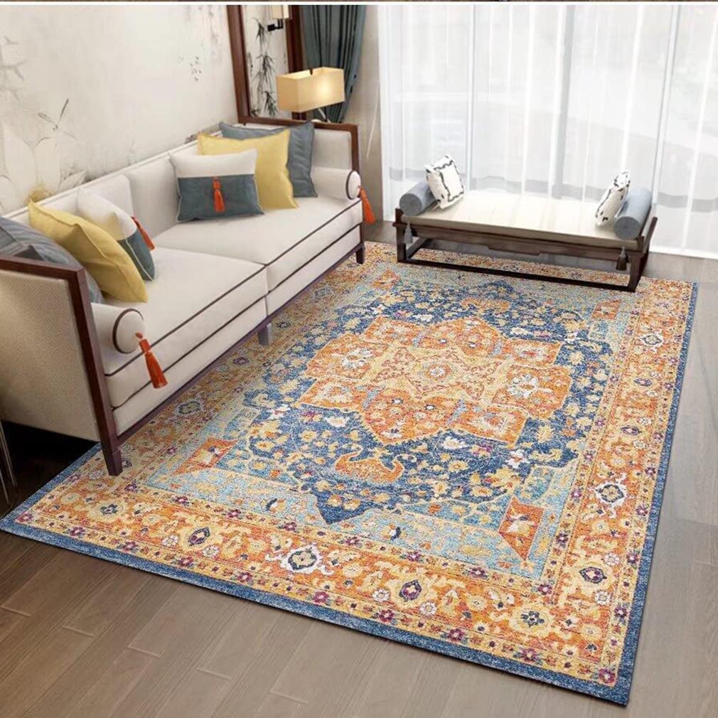 Ultra Soft Cozy Lamb Velvet Persian Area Rug - Luxury Indoor/Outdoor Carpet for Living Room, Bedroom, Bathroom - Bohemian Distressed Runner Rug - Home Décor (4.2' x 6.2') - Perfect for Adding Warmth & Style to Any Space