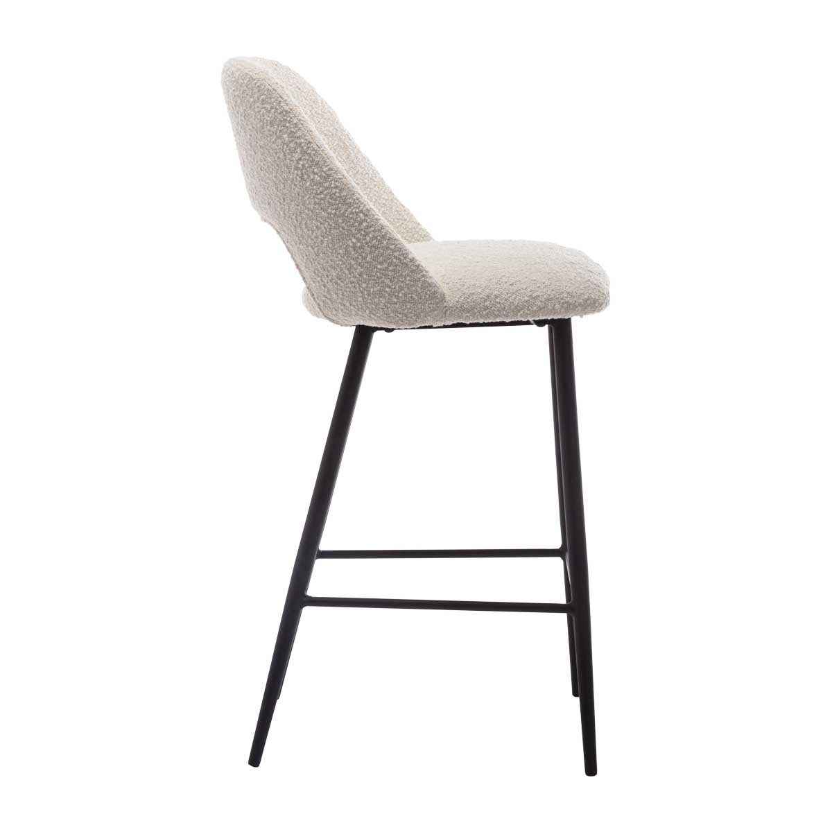 Belmont Boucle Bar Stool - Modern Upholstered Counter Height Stool with Swivel Base for Kitchen Island, Breakfast Nook & Home Bar - Comfortable & Stylish Seating for Dining & Entertaining