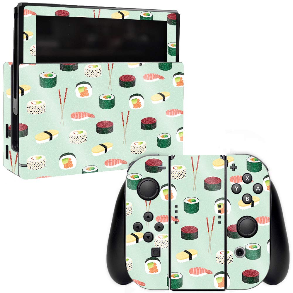 MightySkins Glossy Glitter Skin for Nintendo Switch - Sushi Design | Protective & Durable High-Gloss Vinyl Cover | Easy to Apply, Remove & Change Styles | Made in USA | Perfect for Gaming Protection & Customization
