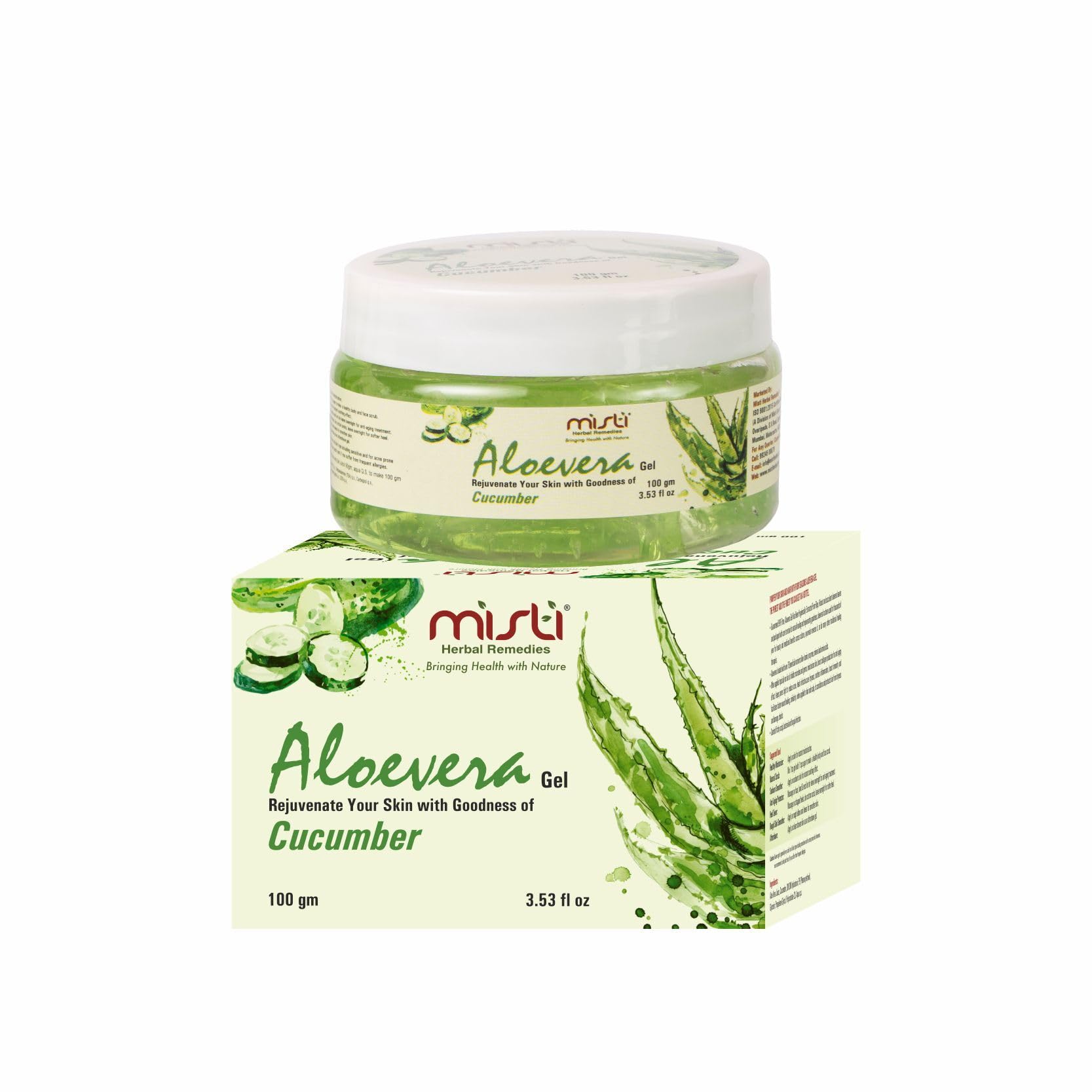 Pure Aloe Vera Gel with Cucumber Extract | Hydrating & Soothing Skin Care for Face & Body | Moisturizing Hair Treatment for Repair & Smoothness | 75 Essential Nutrients | Multipurpose Aloe Gel for Men & Women - 100g | Perfect for Sunburn Relief, Daily Moisturizer & Scalp Refreshment