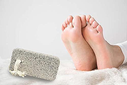 Natural Lava Pumice Stone for Dead Skin Removal - Callus Remover for Feet, Heels, Hands & Elbows | Exfoliating Pedicure Tool for Dry Skin - White Square Shape (Pack of 1) - Perfect for Home Spa, Pedicures & DIY Foot Care