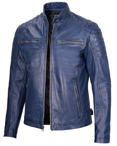 Felix - Blue Leather Jacket Men