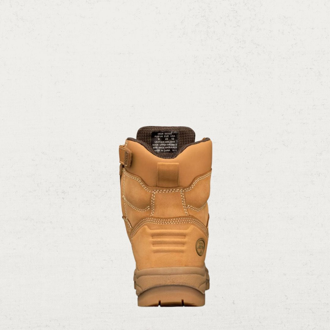 AT's Wheat Toe Guard Zip Up Boot - Waterproof Work Boots for Men & Women - Steel Toe Safety Shoes for Construction, Hiking & Outdoor Work