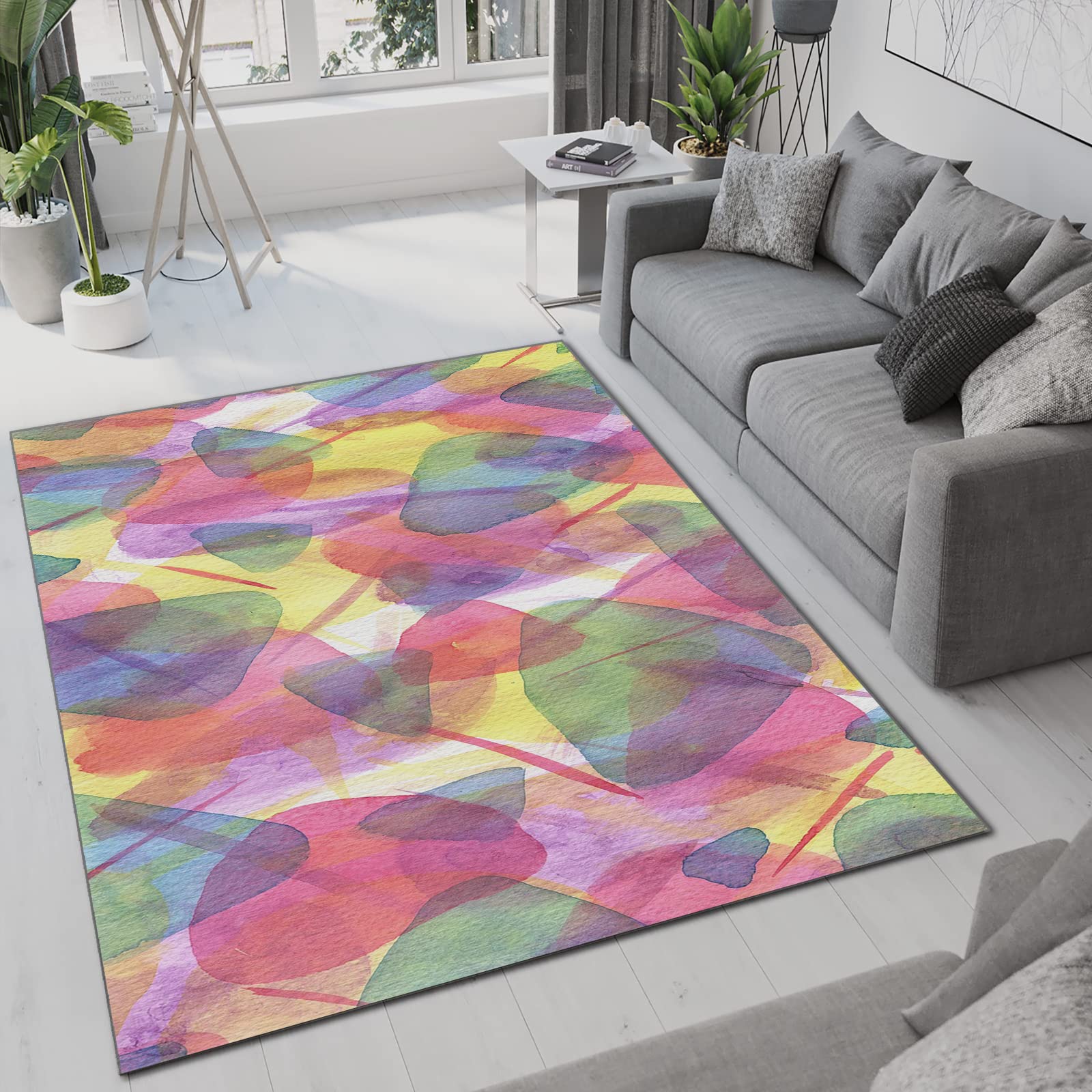 Dreamy Irregular Pattern Area Rug - Soft & Comfortable Creative Art Rug for Living Room, Bedroom, Office - 4x6ft Mysterious Decor - Perfect for Boho Chic, Modern & Eclectic Home Styling