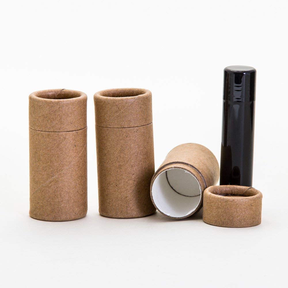 1/2 OZ (Short) Kraft Paperboard Tubes for Lip Balm, Deodorant & Cosmetics - Pack of 50 | Eco-Friendly Packaging for DIY Beauty Products & Travel-Size Containers