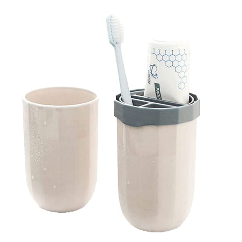 Portable Travel Toothbrush Holder with Cover - Compact Plastic Toothbrush Cup Case for Toothpaste Storage | Perfect for Travel, Business Trips, Camping, School & Daily Use | Leak-proof Dental Care Organizer for Home & On-the-Go
