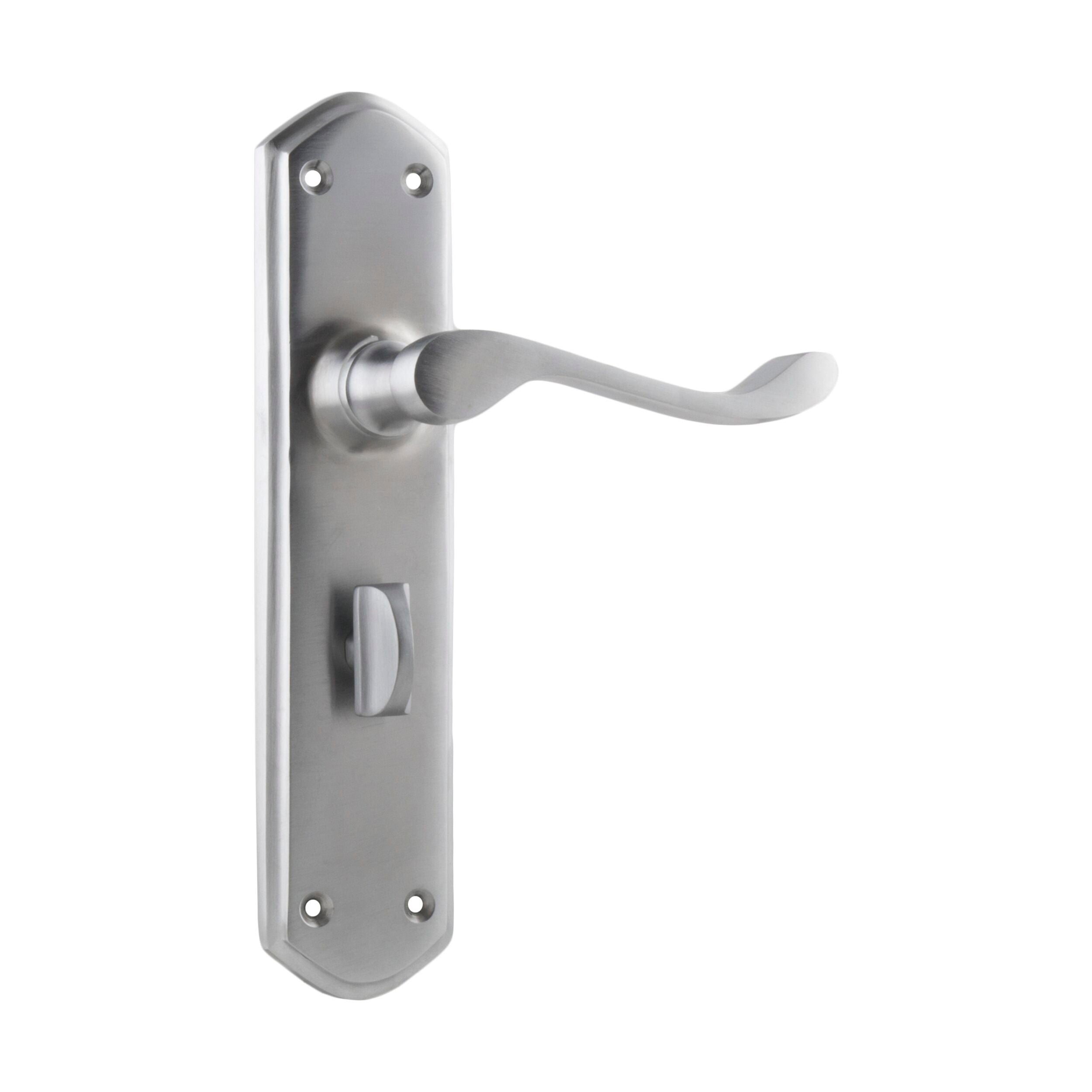 Windsor Privacy Door Lever Pair in Satin Chrome - 0892P (H200xP60xW45mm) - Perfect for Bedrooms, Bathrooms & Interior Doors