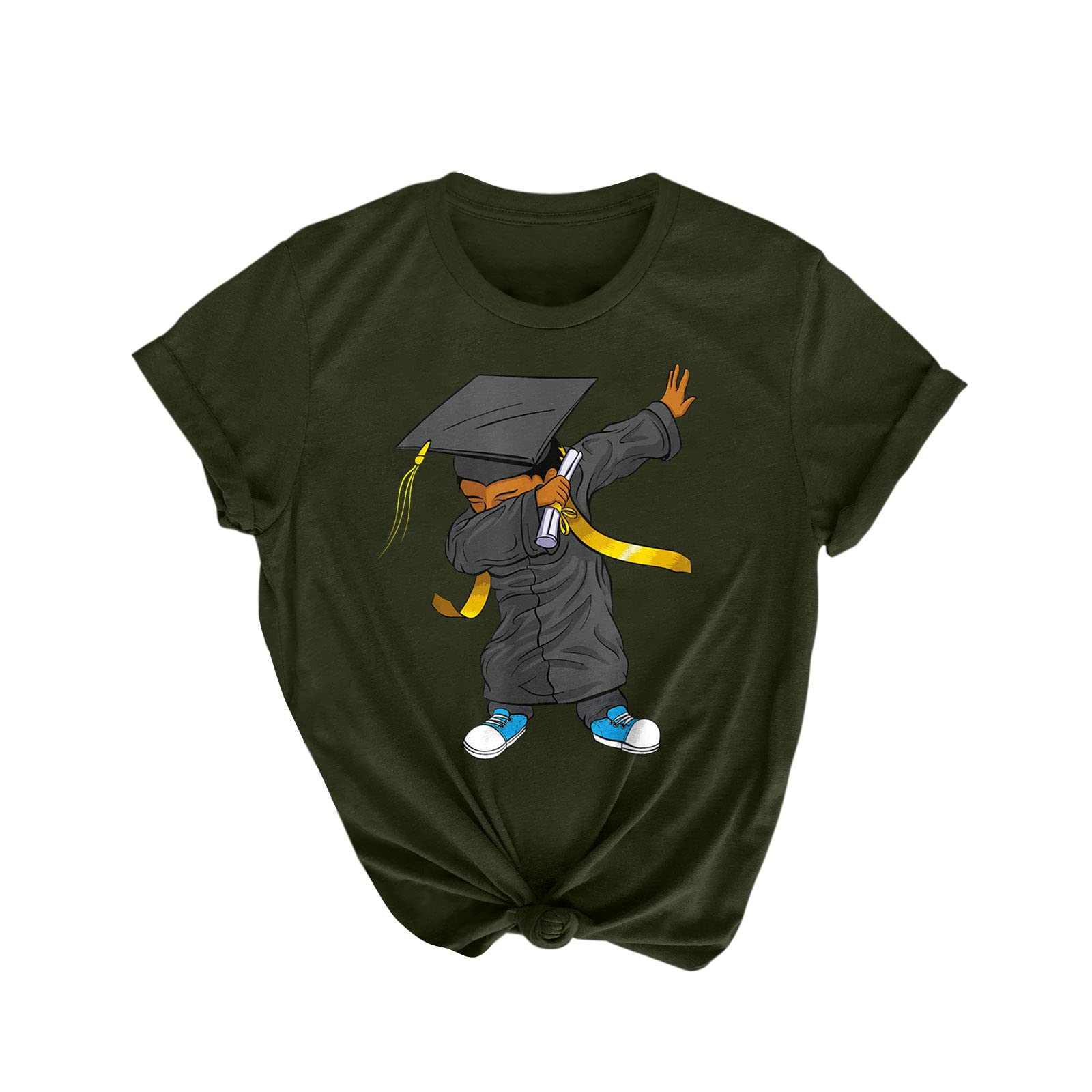 BFAFEN Women's 2022 Graduation T-Shirt - Soft Short Sleeve Summer Tee with Letter Print - Perfect for Graduation Ceremonies, Parties & Casual Wear