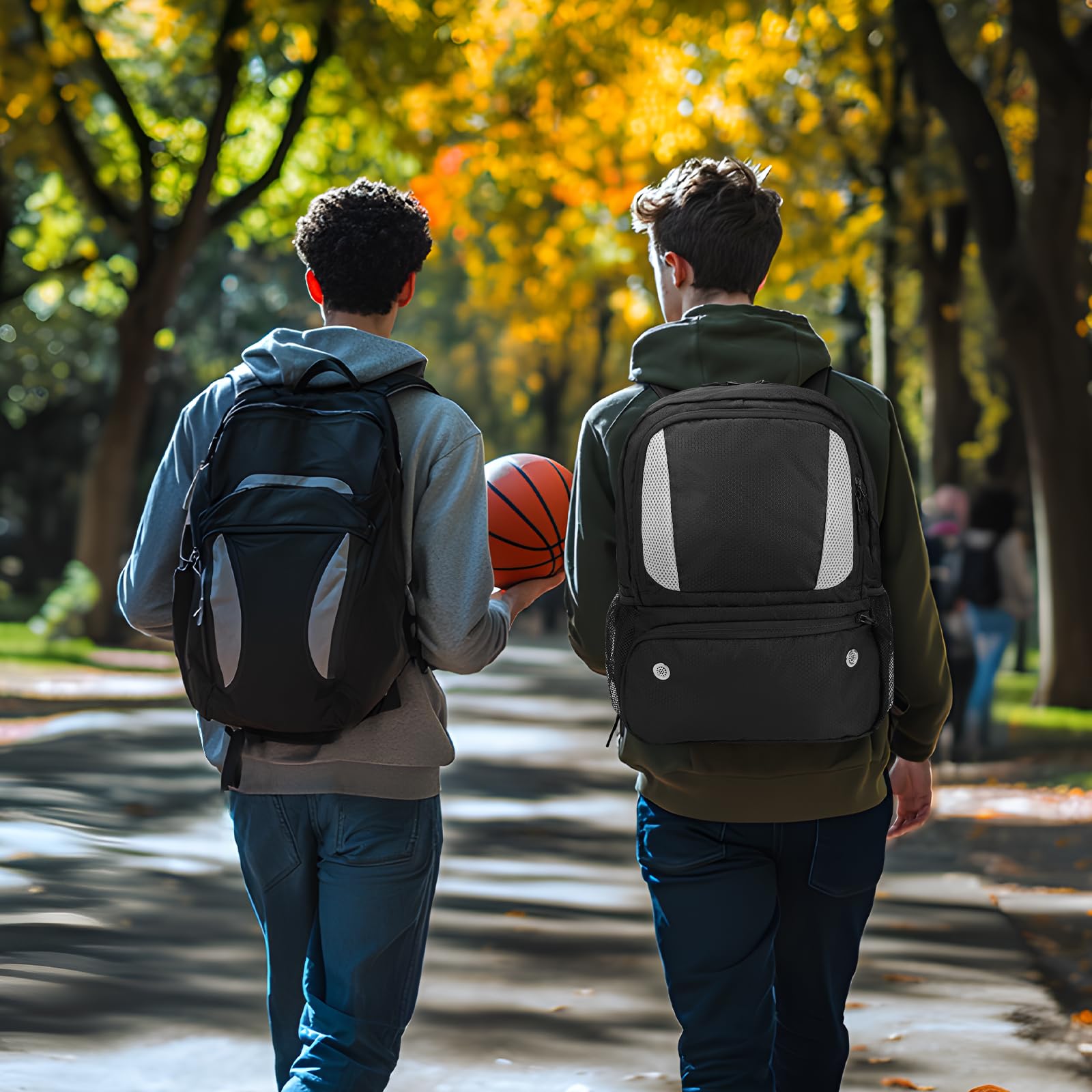 YOREPEK Basketball Backpack with Ball Holder & Shoe Compartment - Perfect for Sports Training & Gym