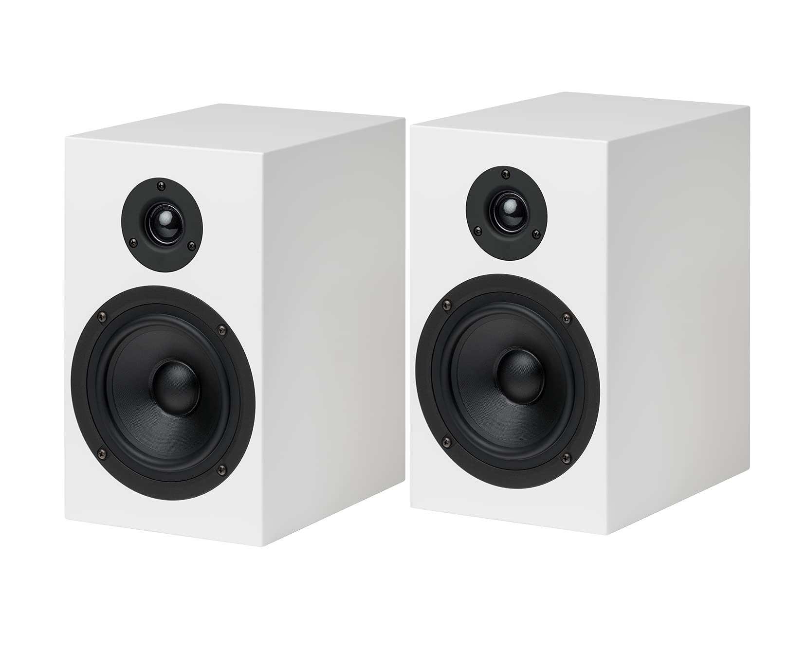 Pro Ject Speaker Box 5 2-Way Bookshelf Speakers - High Fidelity White Stereo Speakers for Home Audio, Music & Movie Theater Systems