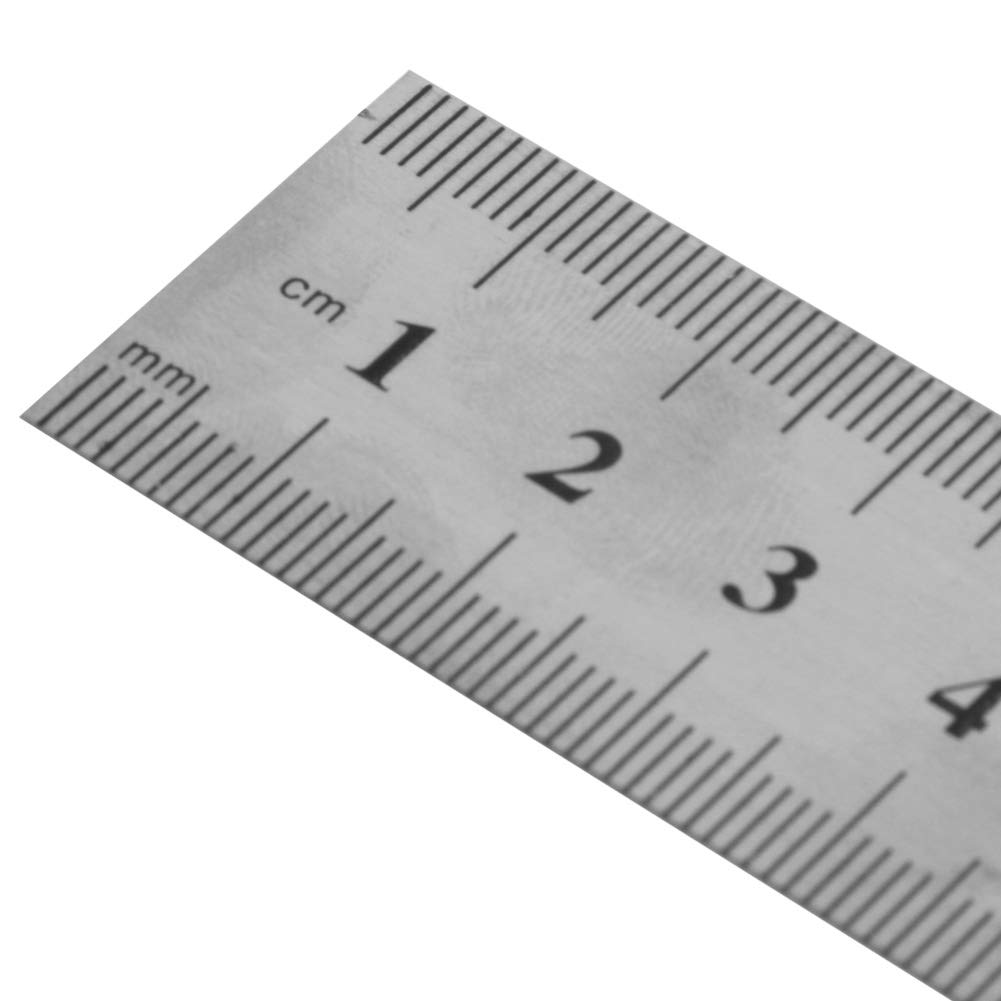 Youngy 12 Inch Stainless Steel Ruler - 30CM Double Sided Metal Pocket Ruler with Metric & Imperial Measurements - Perfect for School, Office, Engineering, and DIY Projects