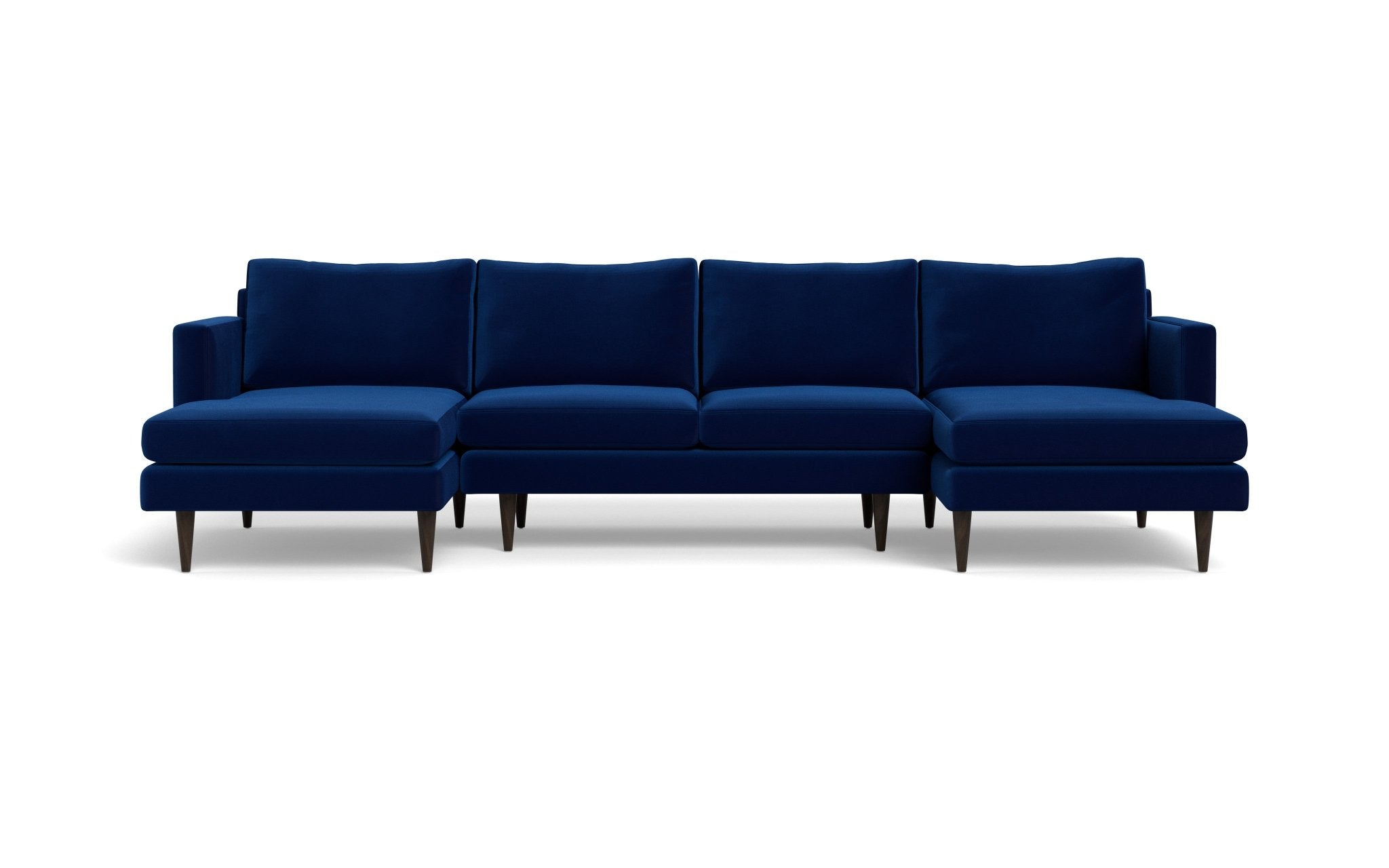 Wallace 126 Modern U-Shaped Sectional Sofa - Untufted Double Chaise Lounge for Living Room, Family Room & Home Theater - Comfortable Contemporary L-Shaped Couch with Chaise