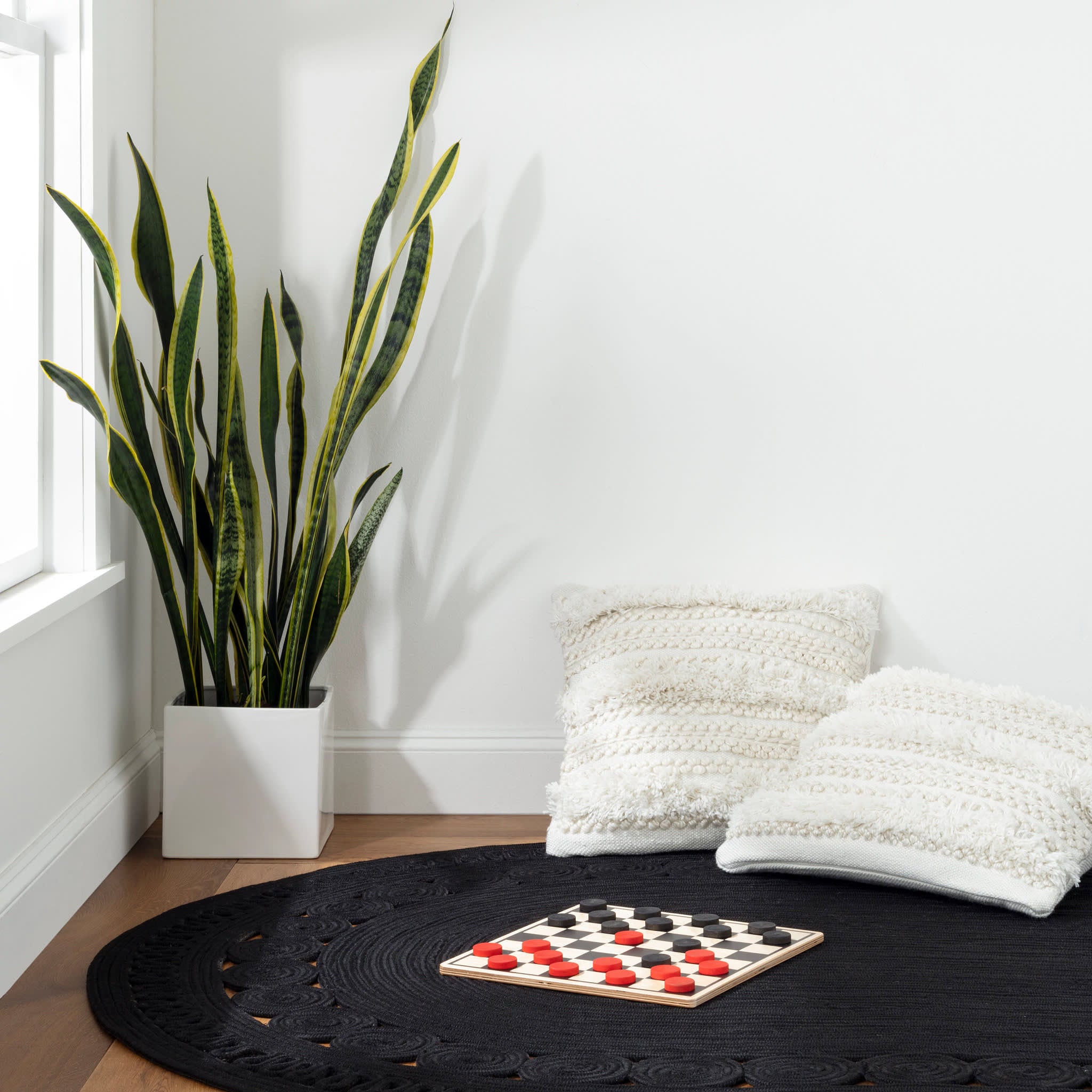 Audrey Handwoven Indoor/Outdoor Oval Rug - Black | Boho Chic Home Decor for Living Room, Bedroom, or Patio