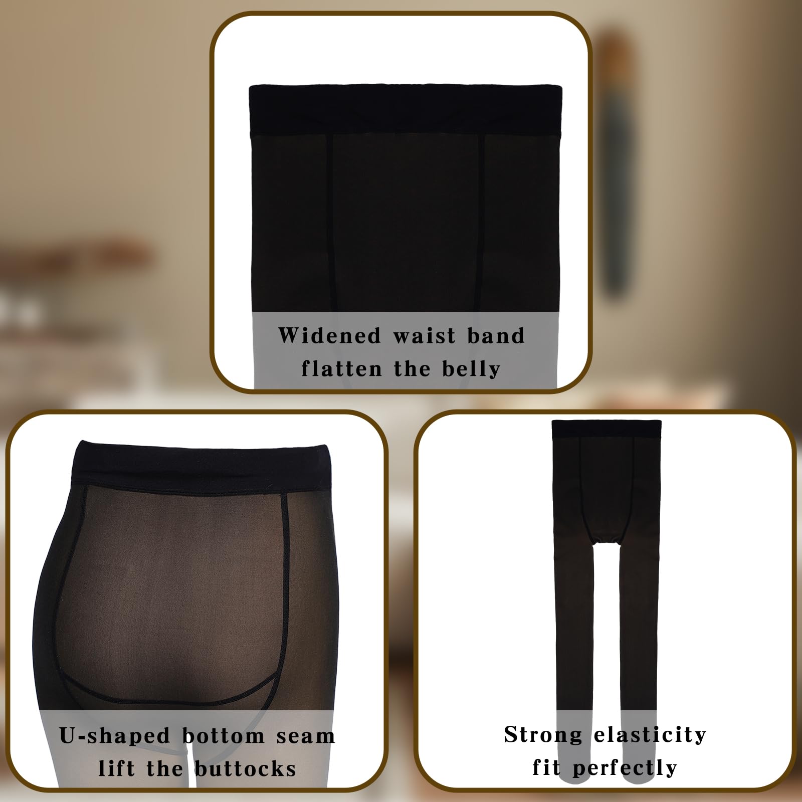 Bonuci 2 Pack Women's Maternity Pantyhose - Fleece Lined Winter Tights for Pregnancy, High Waist Stretchy Warm Tights for Pregnant Women - Perfect for Cold Weather, Office Wear & Everyday Comfort