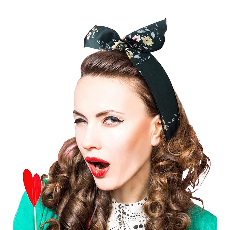 BELICIA Retro Polka Dot Lattice Headbands for Women & Girls - 6 Pack Wired Hair Accessories with Twist Bow Design, Perfect for Parties, Weddings & Everyday Styling