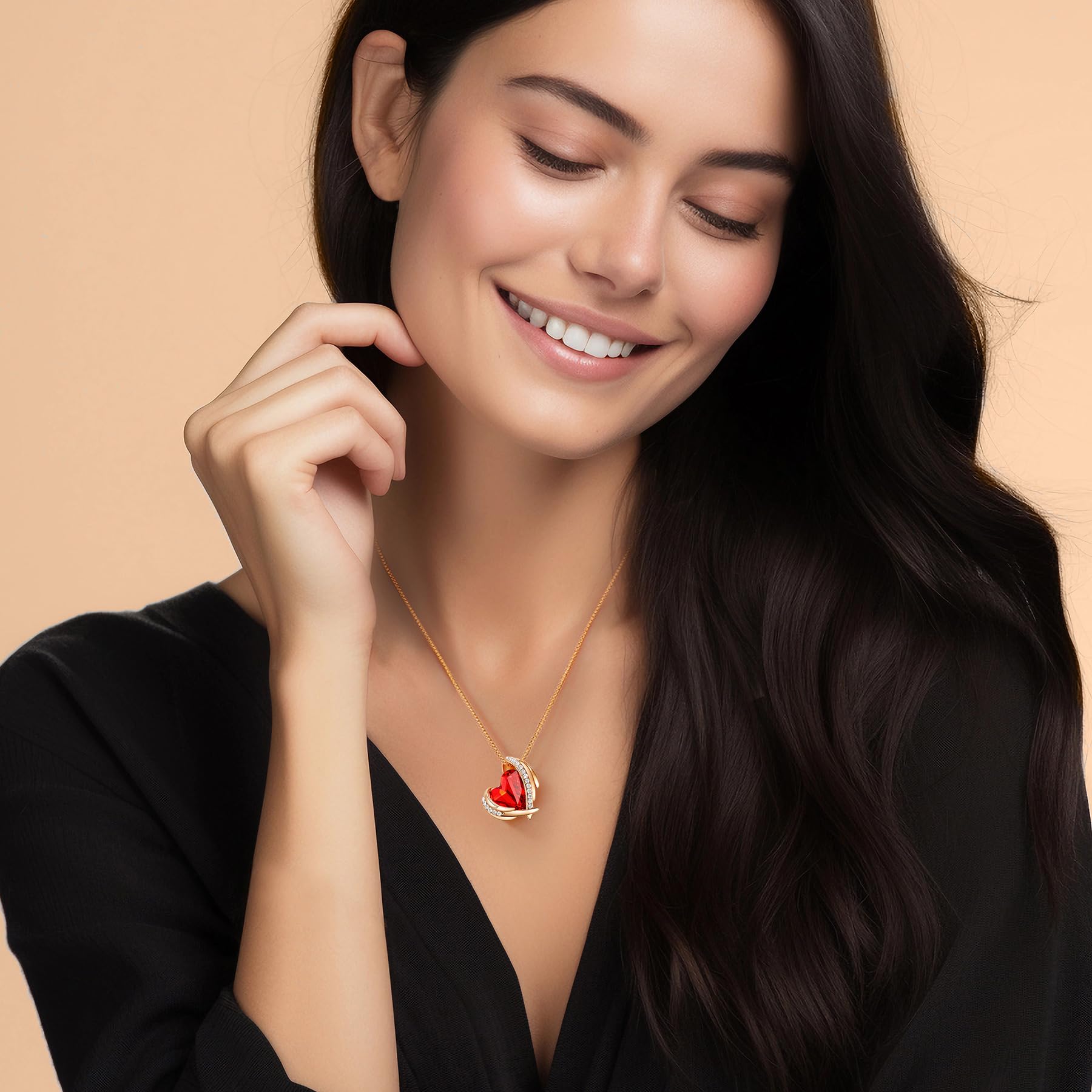 Heart Necklace for Women - Elegant Pendant Jewelry Gift for Her, Wife, Girlfriend - Perfect for Anniversary, Birthday, Mother's Day, Christmas & Valentine's Day - Ideal for Romantic Dates, Special Occasions & Everyday Wear
