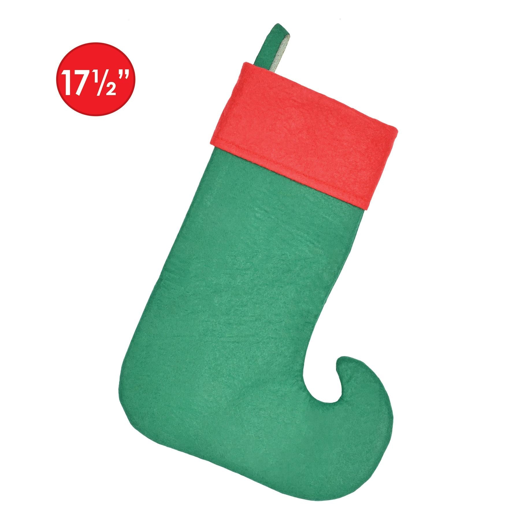 12 Pack Christmas Felt Elf Stockings - Holiday Decorations for Fireplace Mantel, Tree, and Festive Home Decor