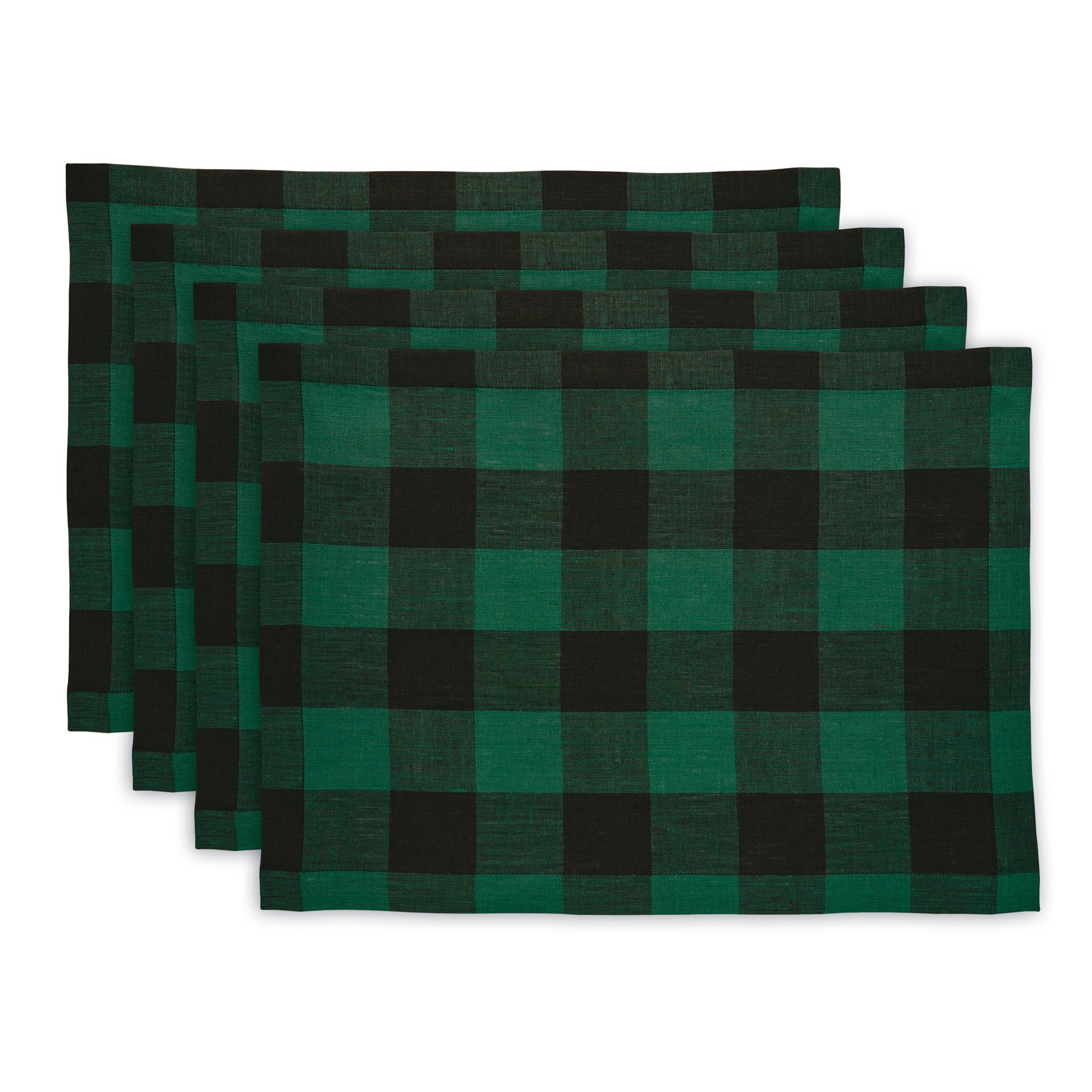 Buffalo Check Cotton Placemats Set of 4 - Rustic Farmhouse Table Decor for Dining Room, Kitchen, and Holiday Gatherings