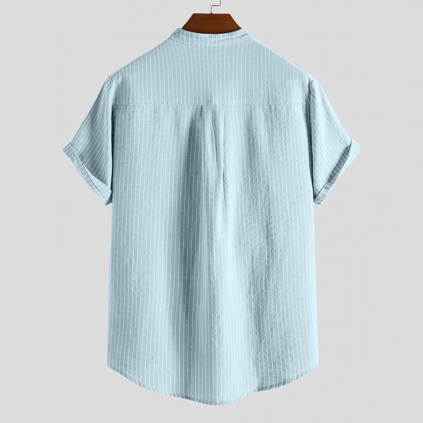 Men's Striped Henley Shirt Short Sleeve Cotton Blend Casual T-Shirt - Summer Button Up Top for Dads | Perfect for Outdoor Activities, Beach Trips & Casual Wear