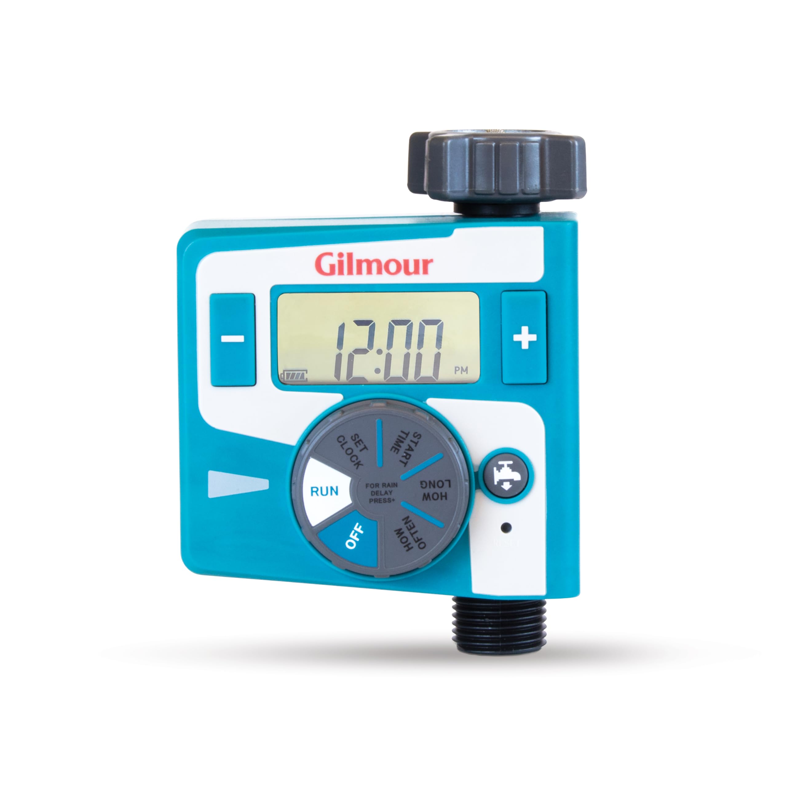 Gilmour Single Outlet Electronic Water Timer for Garden Hose - Automatic Irrigation Timer for Sprinklers, Drip Lines & Outdoor Plants | Perfect for Lawn, Garden & Landscape Watering (Blue)