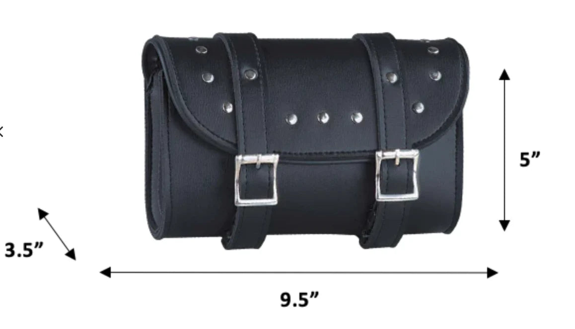 Open Road Chrome Studded PVC Tool Bag - Durable & Stylish for Mechanics, Electricians & DIY Projects - Perfect for Work, Garage & Outdoor Use