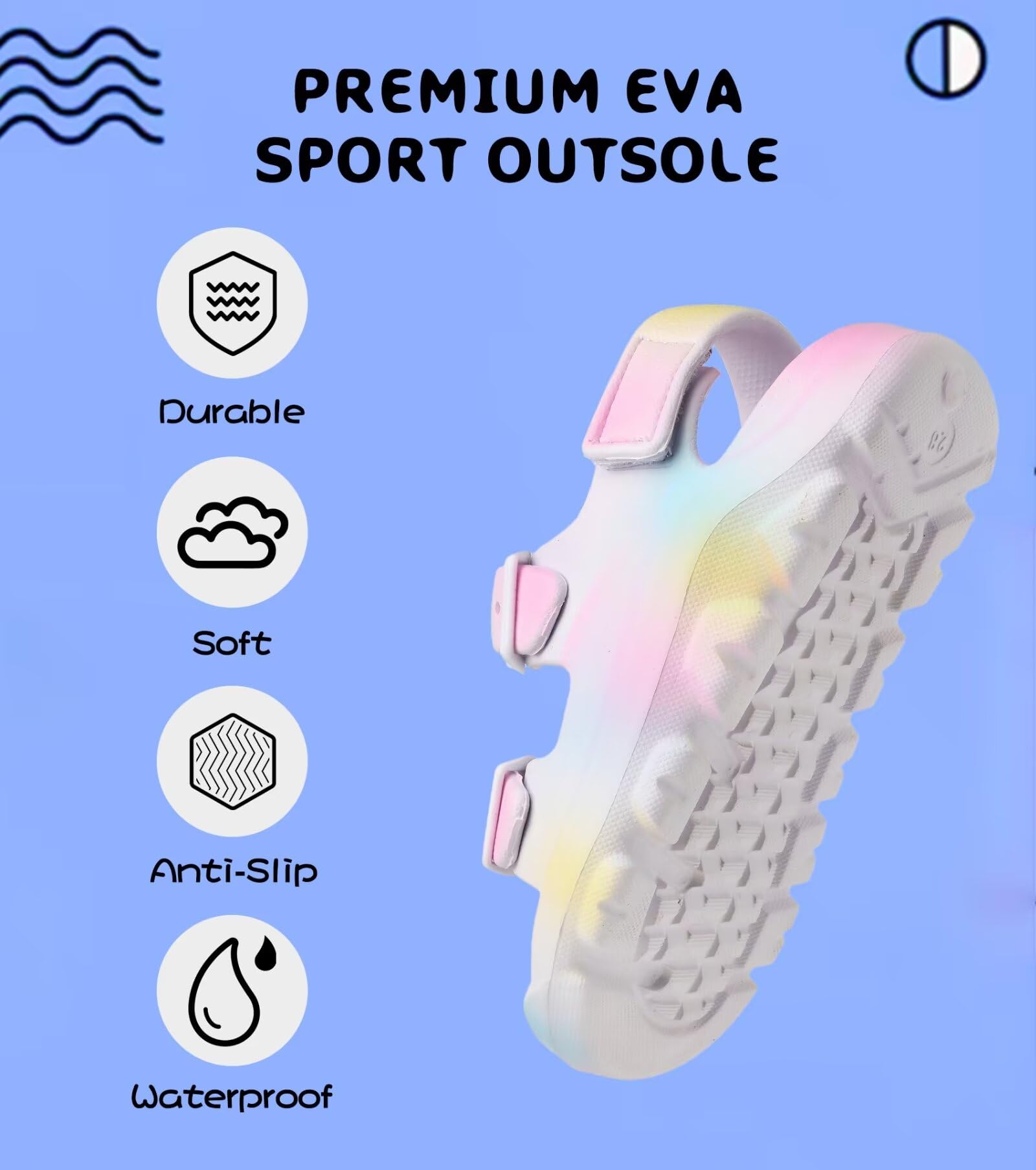 **Boys & Girls Adjustable Water Sandals with Buckle & Hook Loop Strap – Toddler 5 to Little Kid 12 – Perfect for Beach, Pool & Outdoor Play**