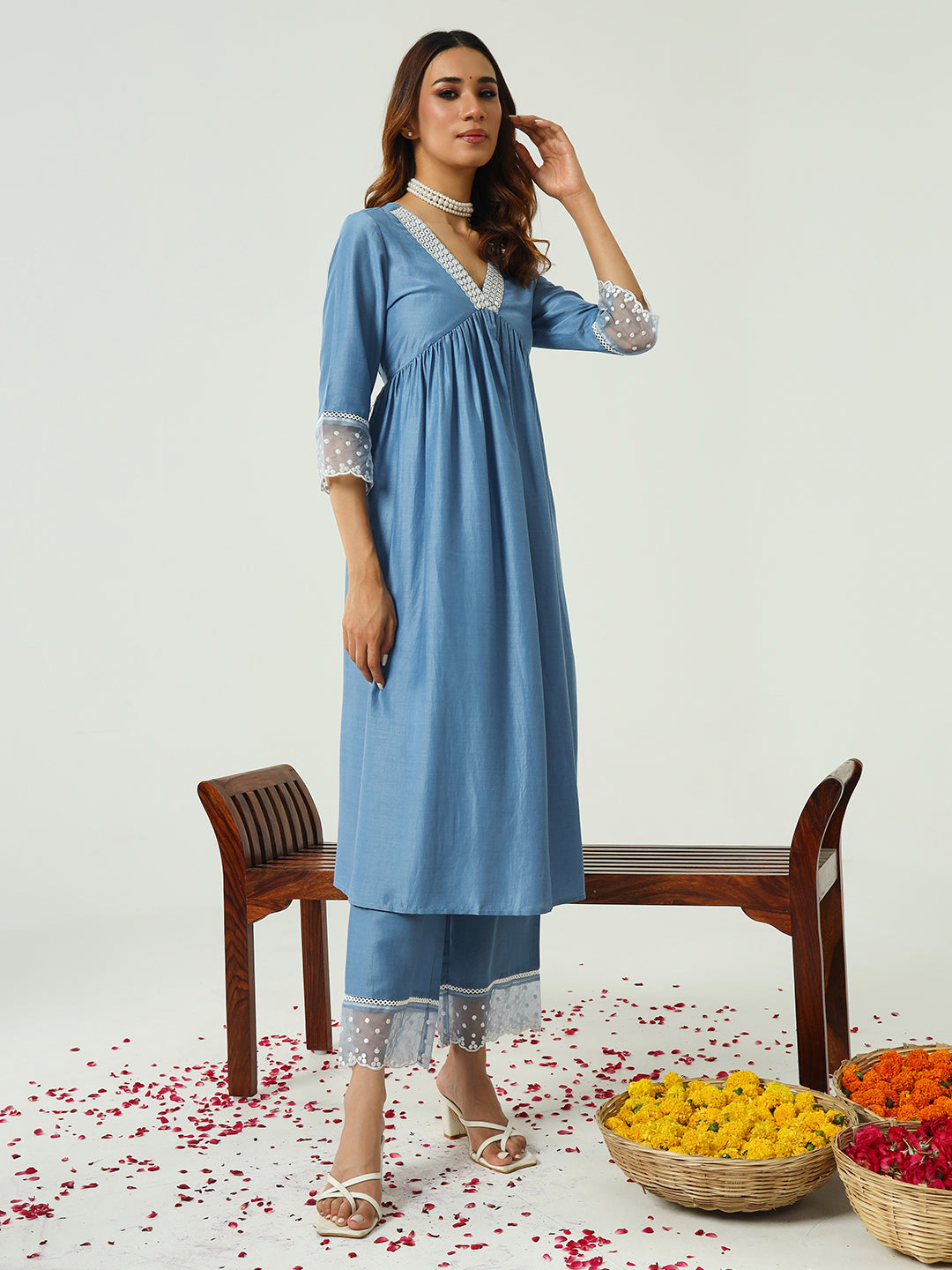 Elegant Blue Designer Party Wear Pant Suit with Exquisite Embroidery - Perfect for Weddings, Cocktail Parties & Special Occasions