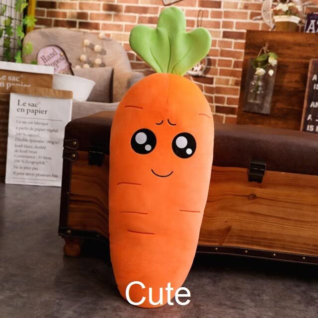 Giant Carrot Plush Pillow - 25.6 Inch (65cm) Kawaii Body Pillow for Kids & Adults - Soft Stuffed Animal Pillow for Bed, Couch & Nursery - Perfect Mother's Day Gift, Birthday Present & Friend Gift (Heart Shape)