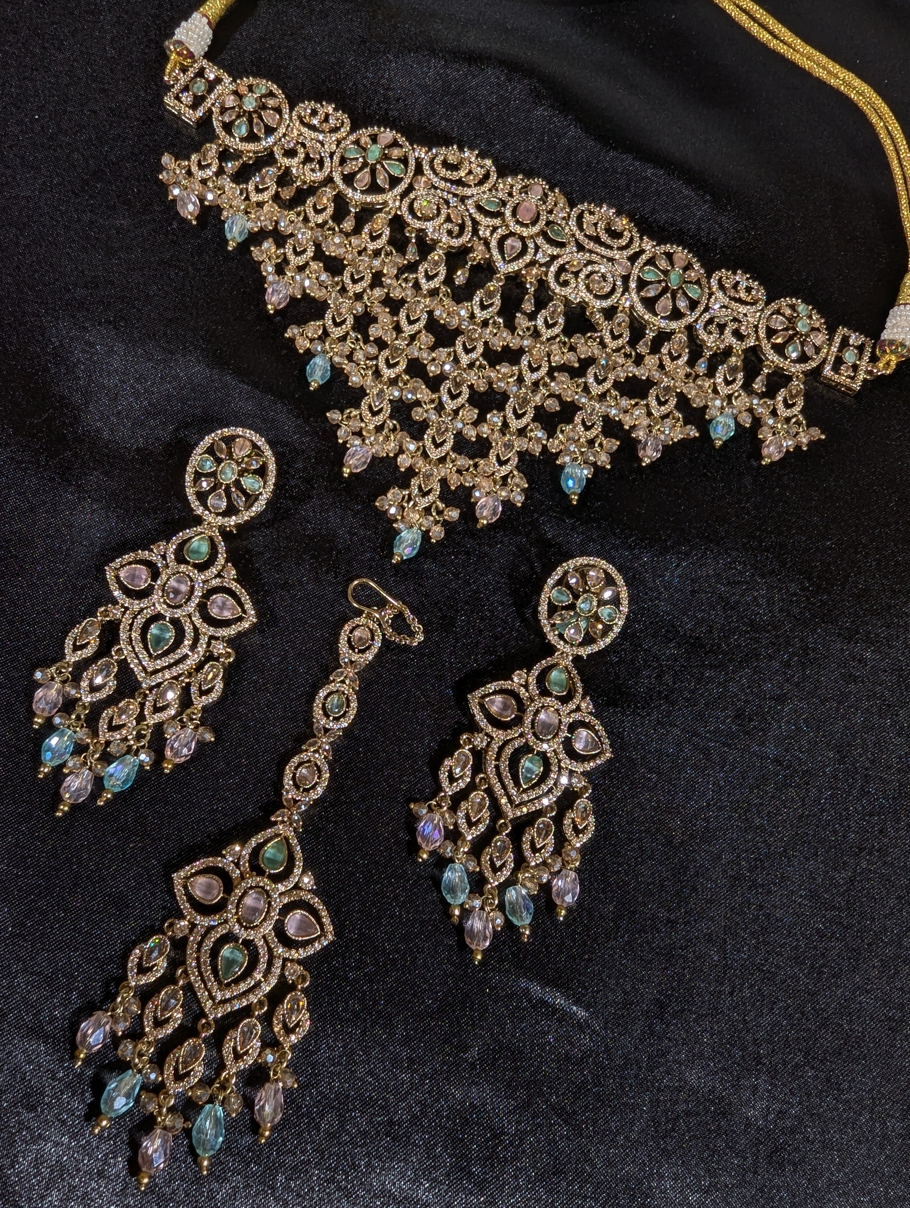 Srishti CZ Semi Bridal Set - Elegant Cubic Zirconia Jewelry for Weddings, Parties & Special Occasions | Perfect for Bridesmaids, Engagements & Formal Events