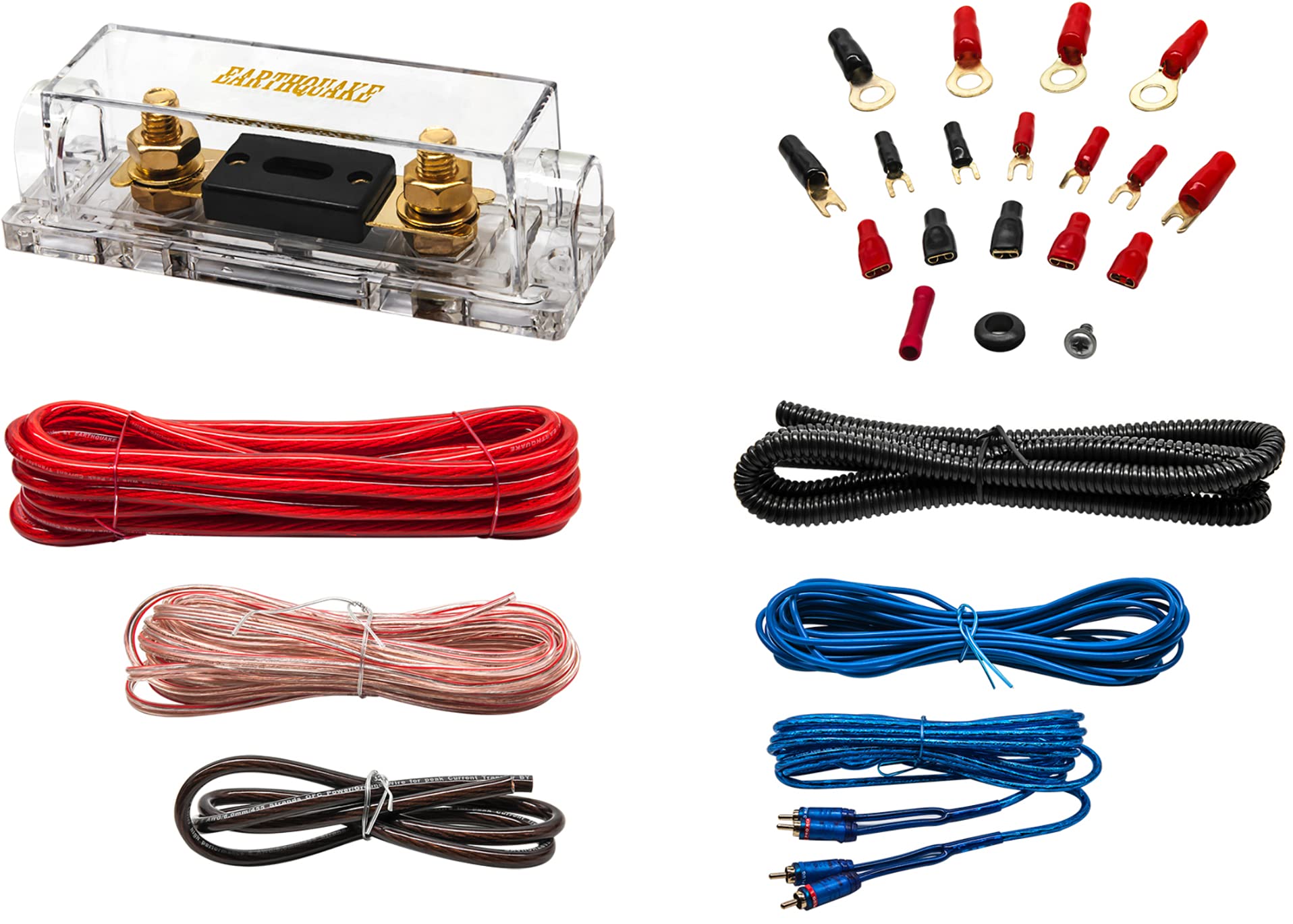 Earthquake Sound AK-5000 GEN2 5000W 4-Gauge Complete Car Audio Amplifier Installation Kit - Perfect for Car Audio Systems, Bass Boost & Vehicle Sound Upgrades