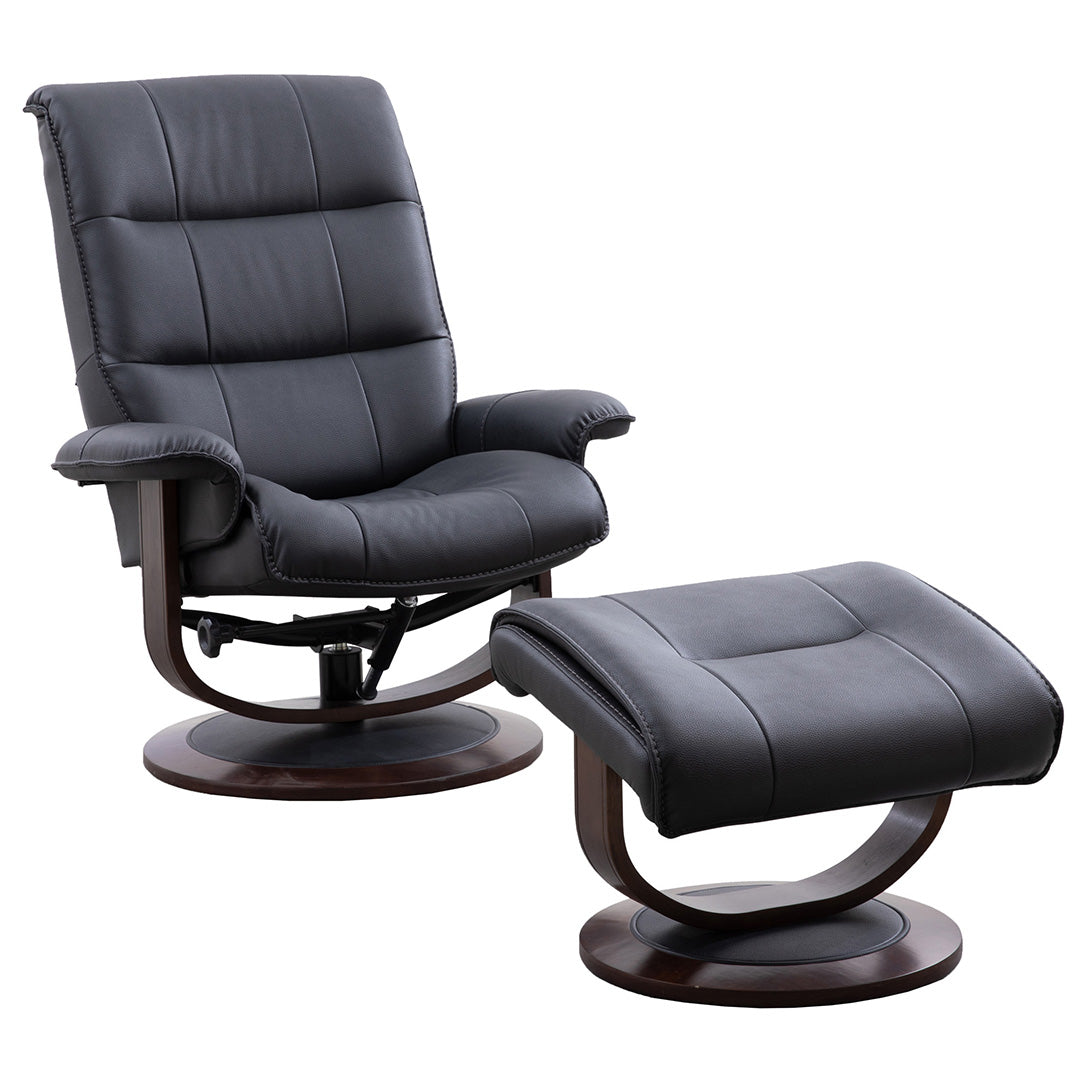 Montclair Manual Swivel Recliner with Ottoman - Comfortable Lounge Chair for Living Room, Bedroom, Home Theater - Perfect for Relaxing, Reading & Napping