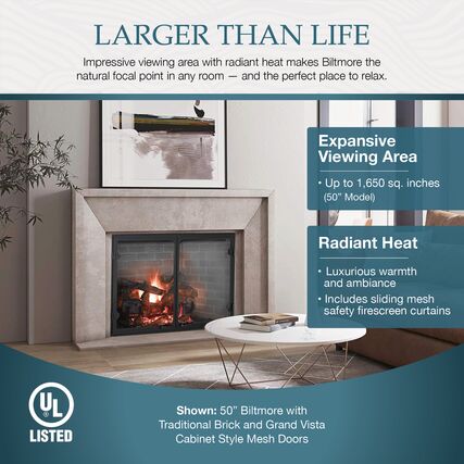Majestic Biltmore 42-Inch Wood Burning Fireplace Insert - SB80 Model | Classic Home Heating Solution for Living Rooms & Cabins