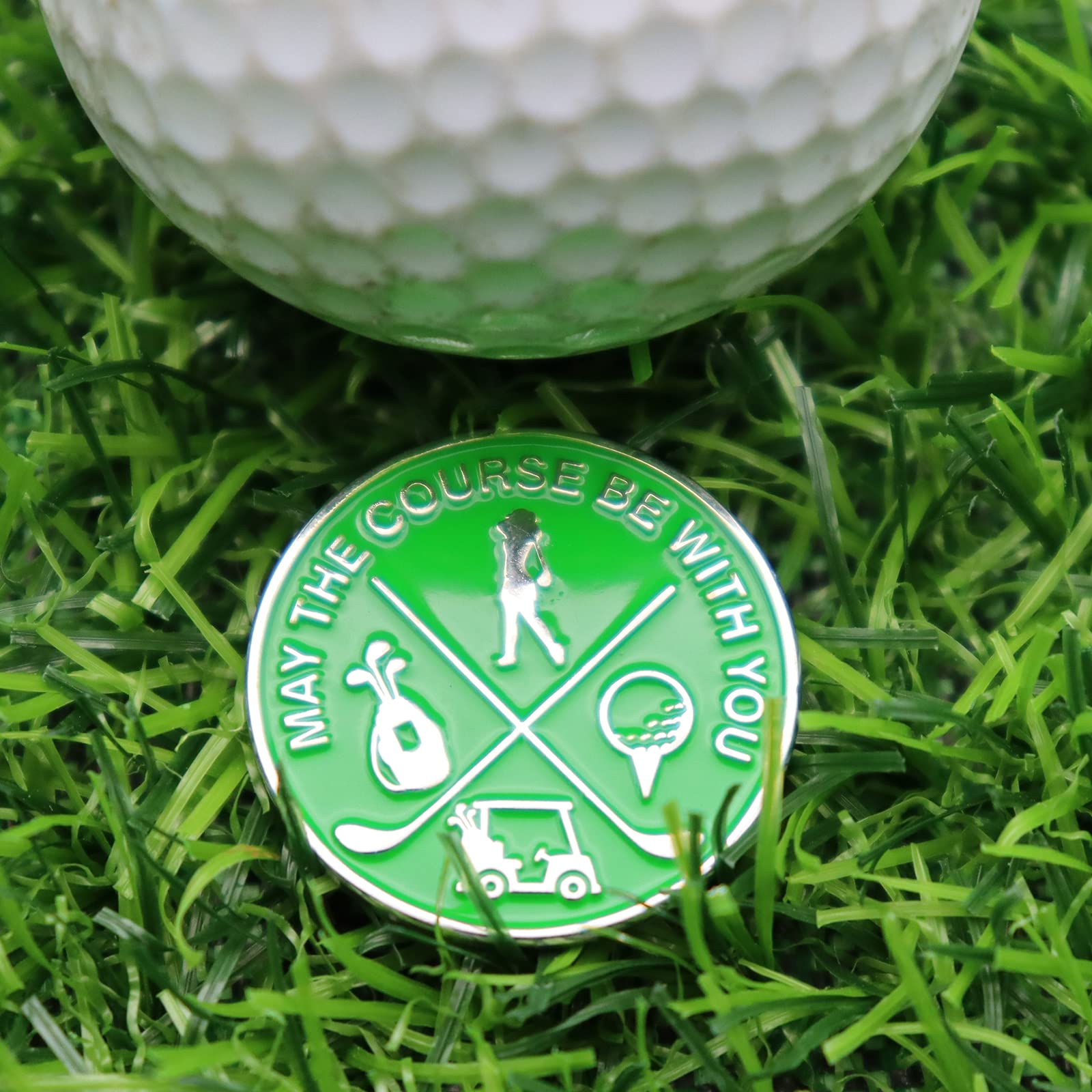 CoverMay Clover Golf Hat Clips & Ball Markers Set - Green Golf Accessories for Hat & Ball Identification - Perfect for Golf Tournaments, Practice & Gifts
