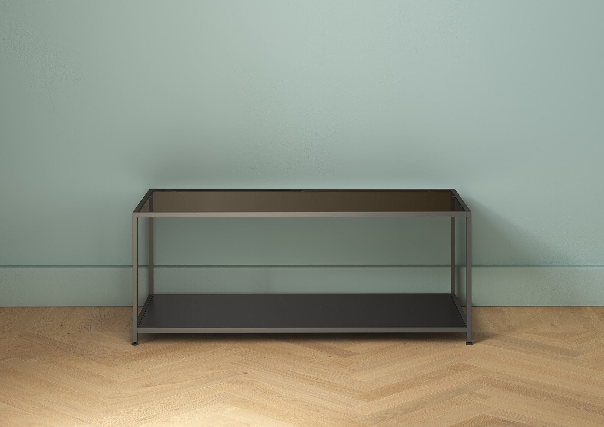 Modern Dita Rectangular Coffee Table - Minimalist Low Profile Design for Living Room, Lounge & Office - Solid Wood Side Table with Sleek Metal Legs - Perfect for Small Spaces, Sofa Accent & Home Decor