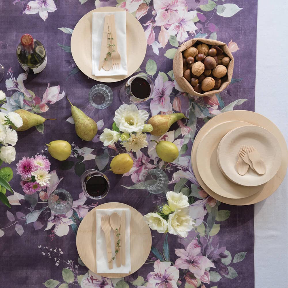 Eco-Friendly 9 Inch Disposable Bamboo Plates - Pack of 100 Biodegradable Round Plates for Parties, Weddings, Picnics & Events | Sustainable Dinnerware for Outdoor Gatherings, BBQ, Birthday Celebrations & Catering Services
