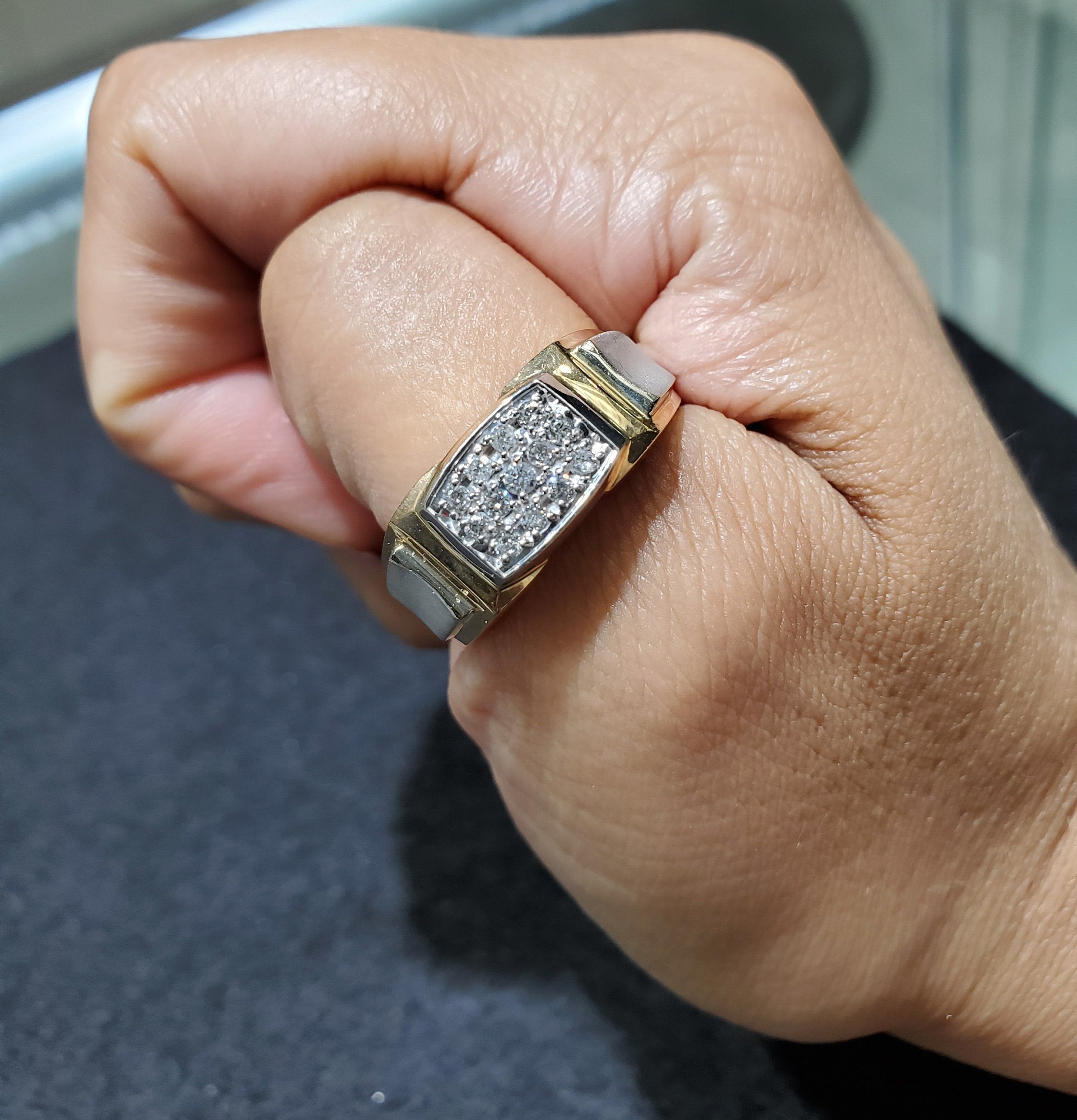 0.5 Carat Diamond Pave Wedding Band - 14K Two-Tone Gold Ring for Women - Perfect for Engagement, Anniversary & Bridal Jewelry Gifts
