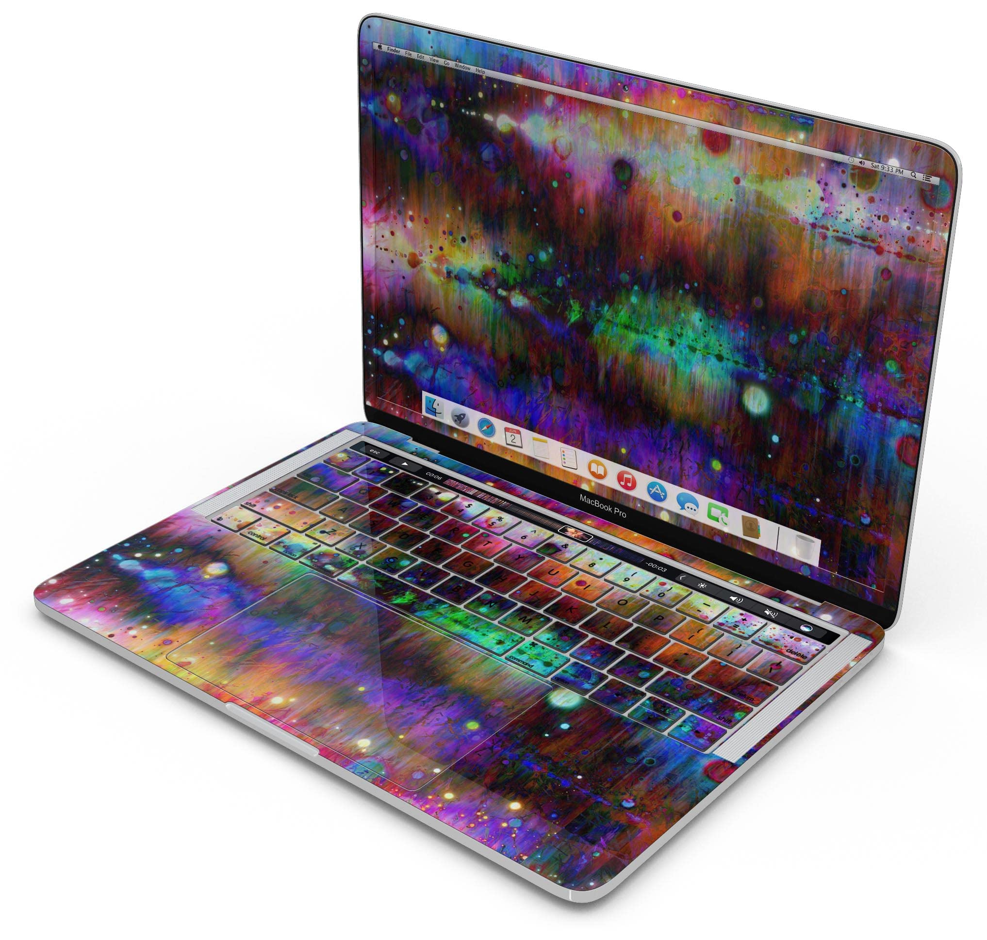 Premium Neon Paint Mixtured Full-Body Wrap Skin Kit for MacBook Air 13