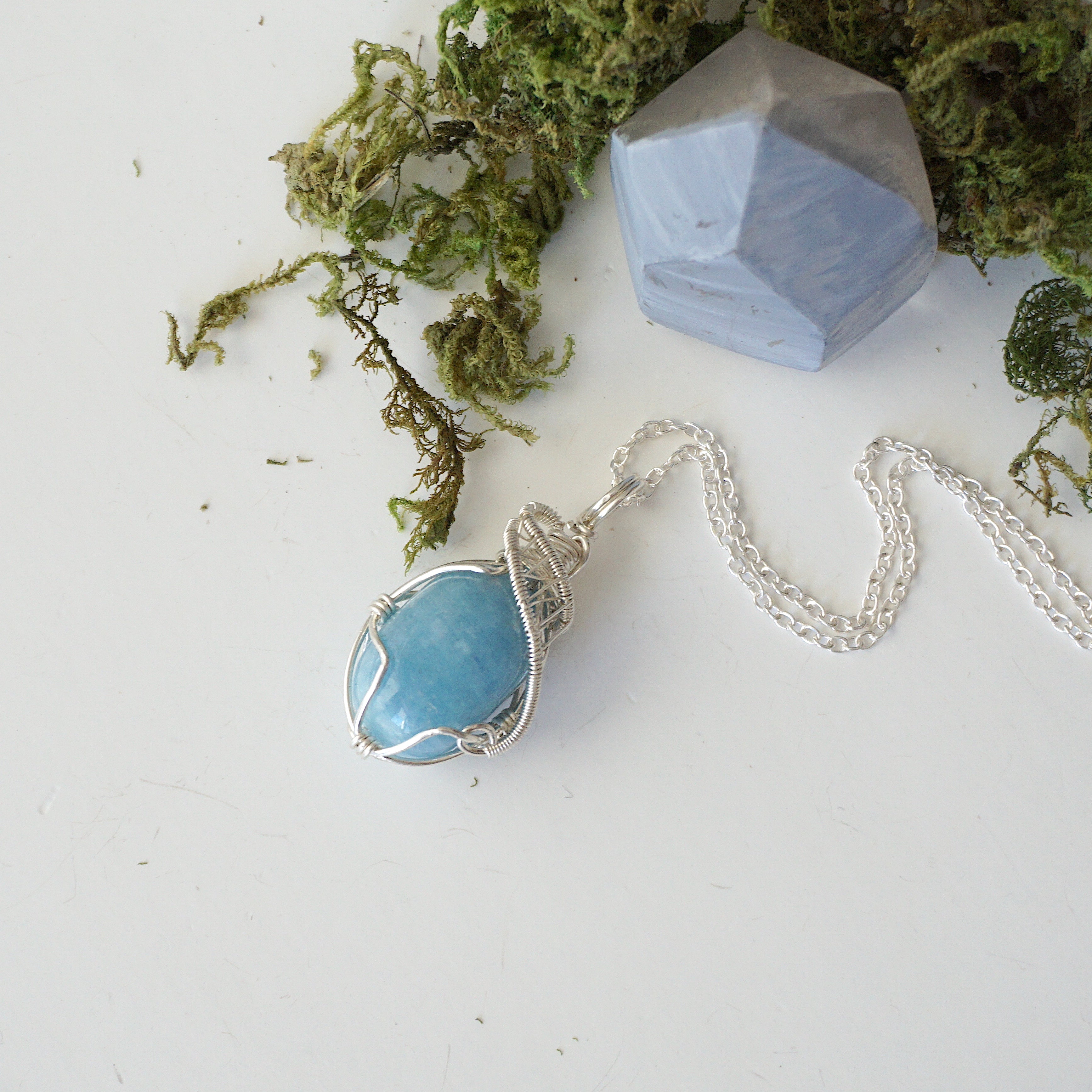 Genuine Aquamarine Necklace - 925 Sterling Silver Pendant Jewelry for Women, Perfect for Birthdays, Anniversaries & Everyday Elegance