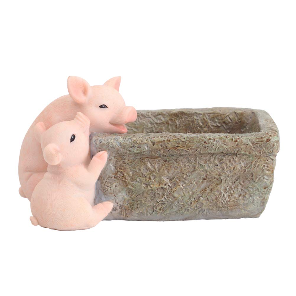 Cabilock 1pc Succulent Plant Pot - Decorative Resin Flower Planter with Drainage Hole - Small Bonsai Container for Home, Office, Garden & Indoor Plants