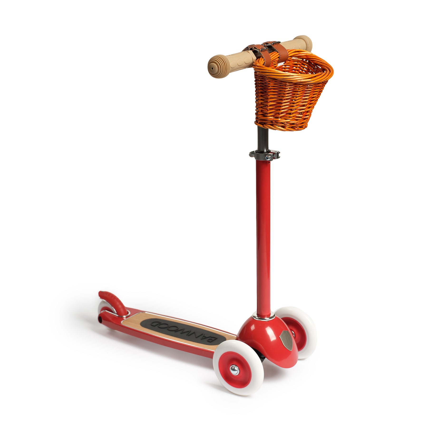 Banwood 3-Wheel Kids Scooter - Adjustable Height, Lightweight & Durable, Perfect for Outdoor Play & Commuting - Red