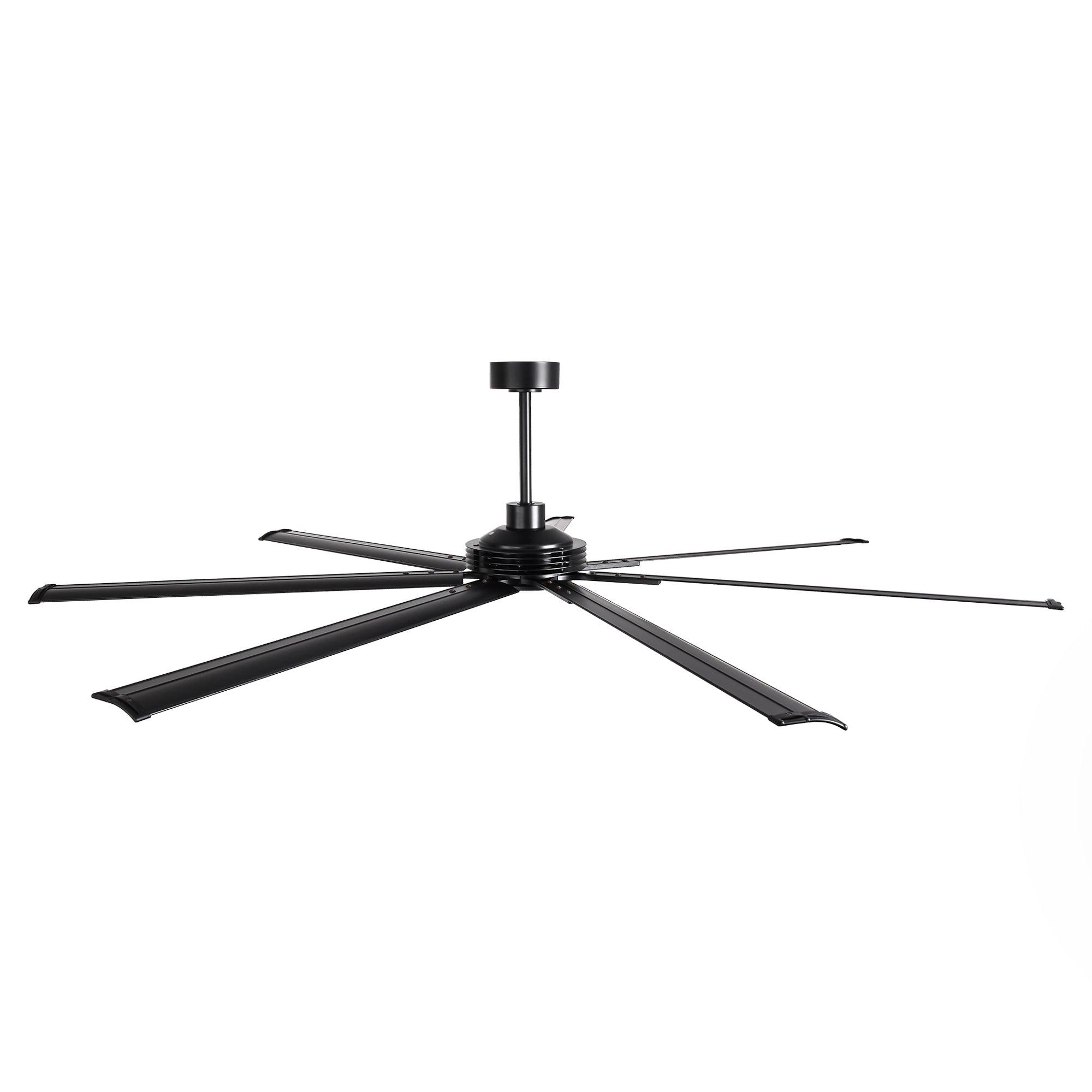 84 Inch & 100 Inch Large Black Ceiling Fan with Remote Control - Dimmable LED Light, Quiet Reversible Motor for Living Room, Bedroom, Patio - Energy Efficient Modern Home Cooling Solution