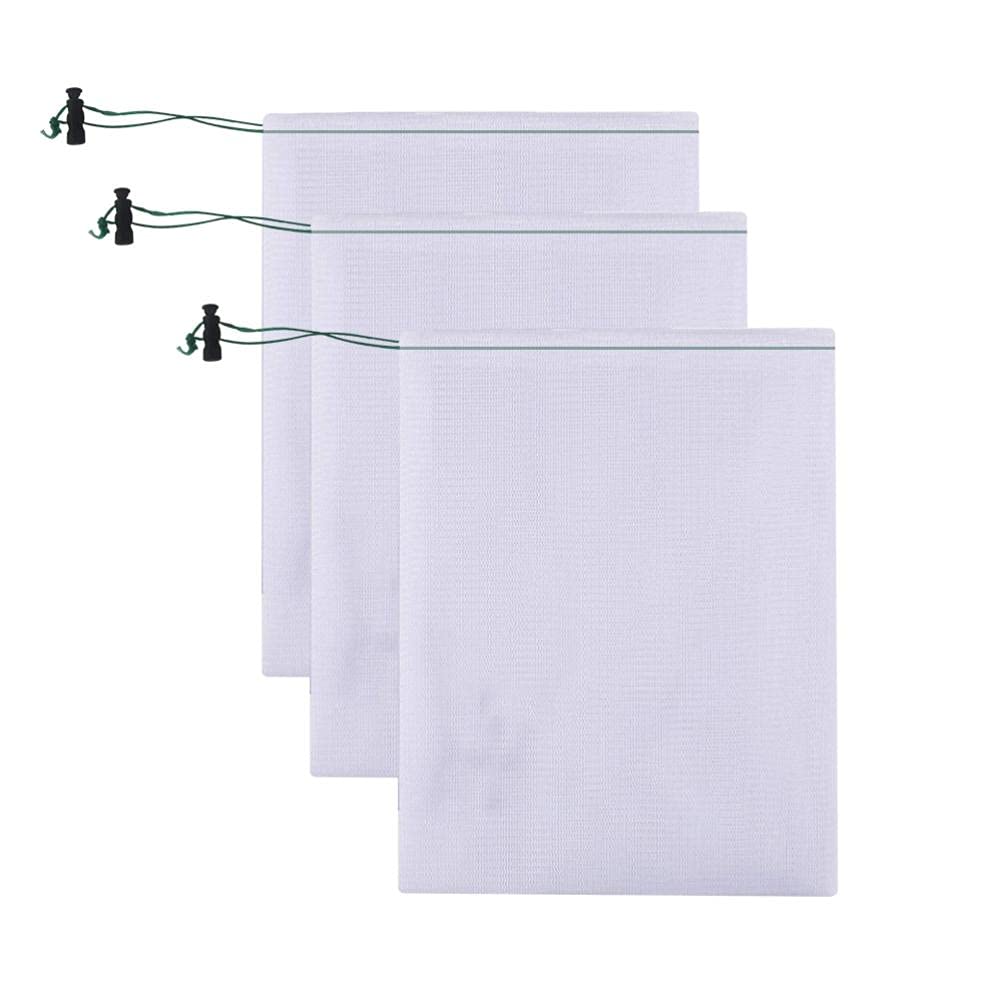 ADSE 3-Pack Fine Mesh Filter Bags for Pool Vacuum Cleaners - Durable Leaf Skimmer Bags with Drawstring Cord - Perfect for Inground & Above Ground Pool Maintenance, Spa Cleaning, and Backyard Debris Removal