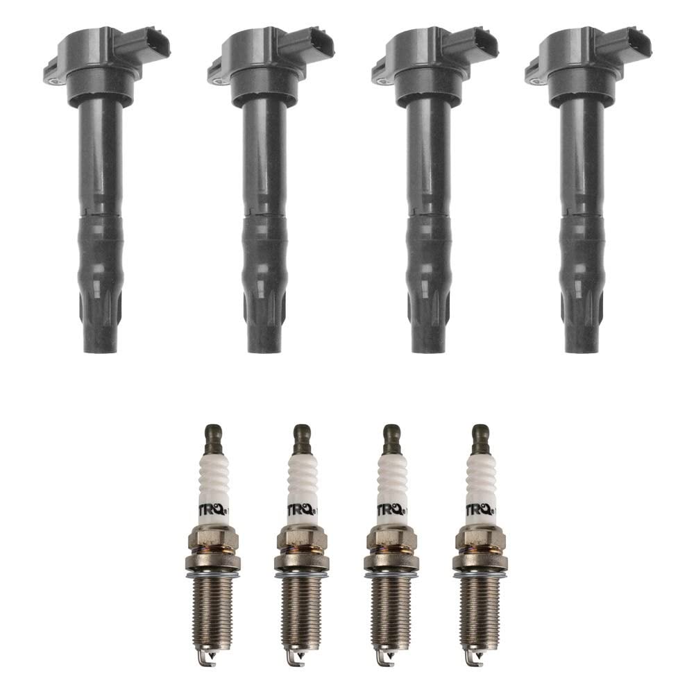 TRQ Ignition Coil & Spark Plug Kit - Compatible with 2004 Mitsubishi Outlander 2.4L 4-Cylinder - High Performance Replacement Parts for Smooth Engine Start & Acceleration