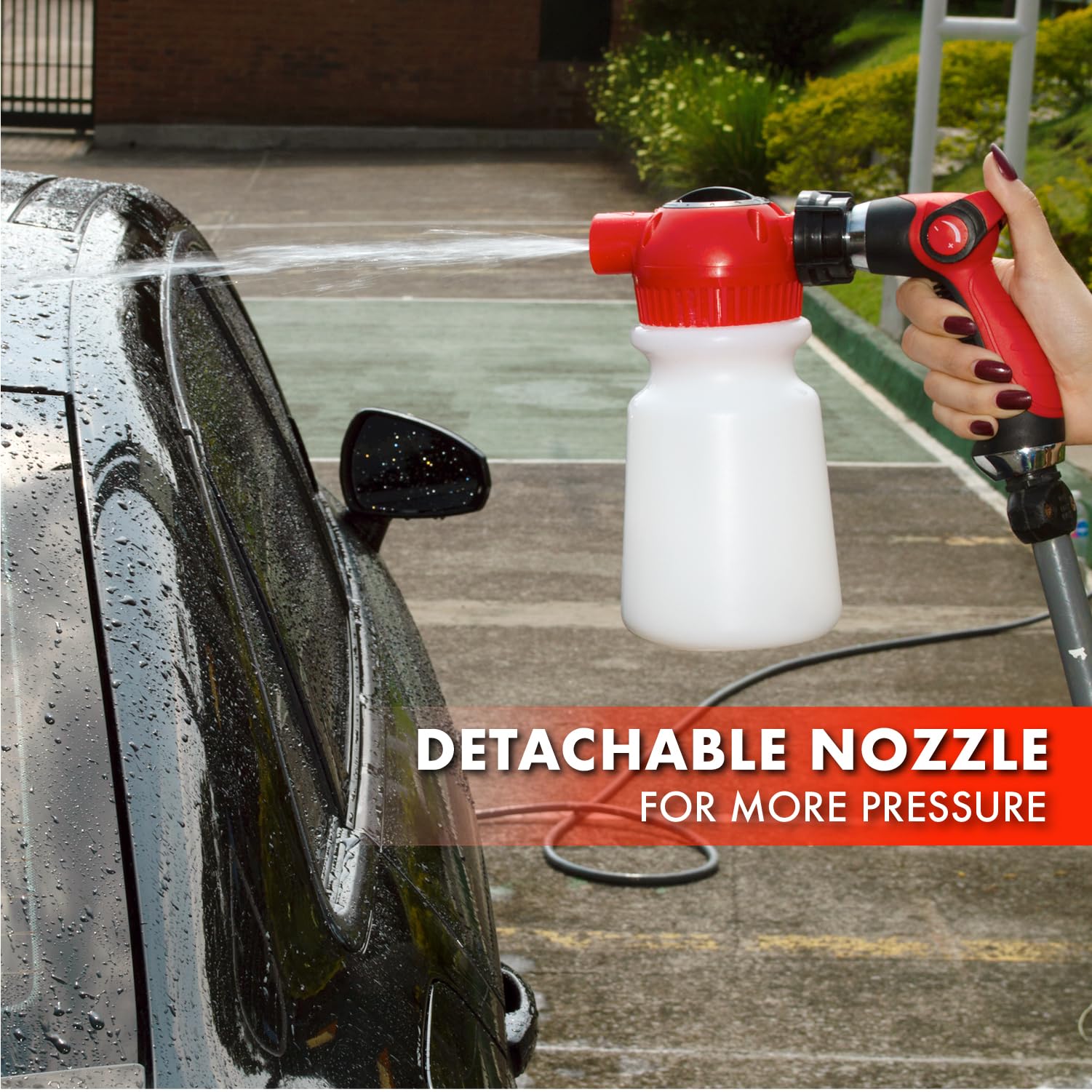 Premium Car Wash Foam Cannon & Microfiber Mitt Kit - High Pressure Foam Sprayer with Garden Hose Attachment - Auto Detailing Accessories for Deep Cleaning - Perfect for Sedans, SUVs, Trucks & Motorcycles (Blue)