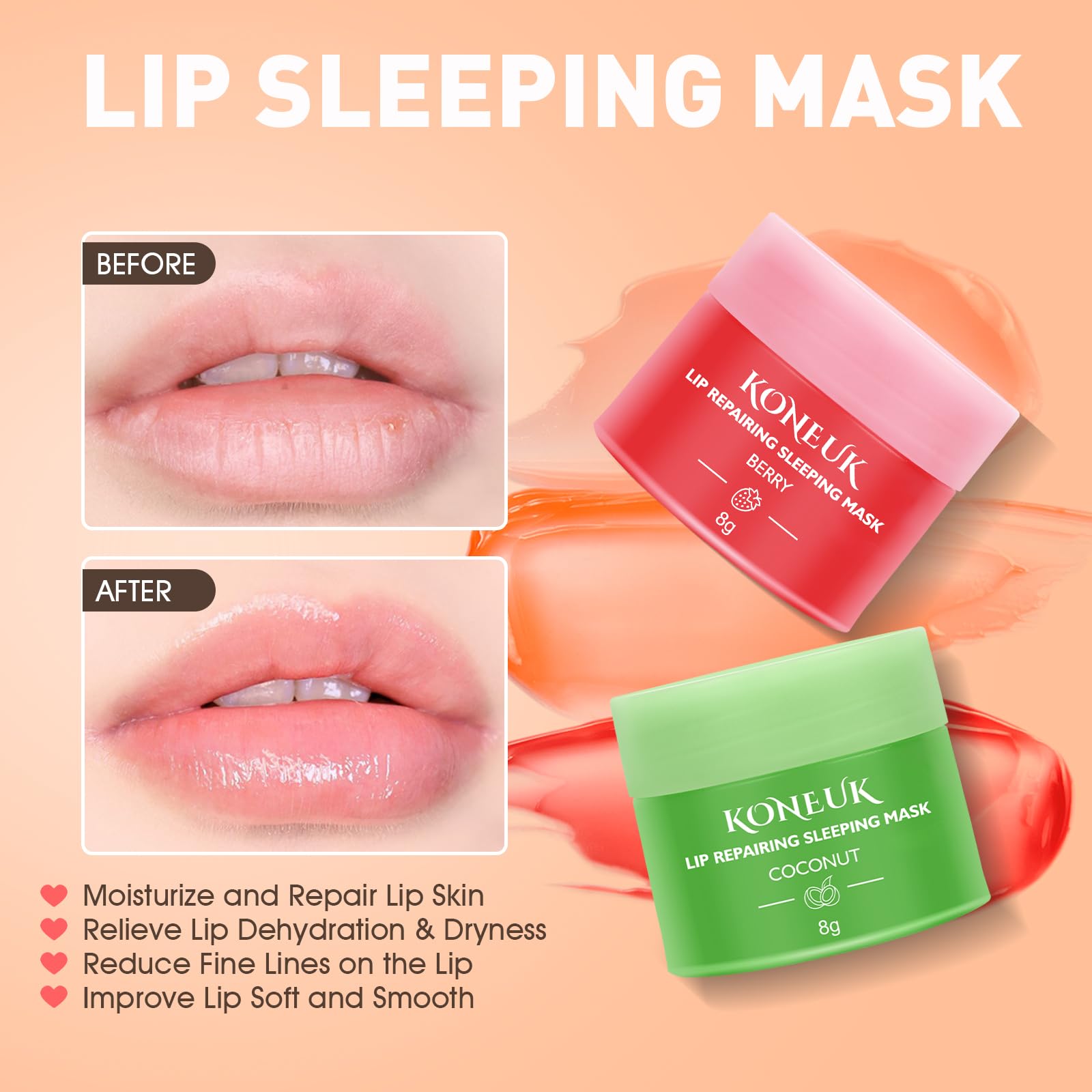 12 Pack Lip Sleeping Mask Set - Overnight Hydrating Lip Treatment with Vitamin C & Coconut Oil, Nourishing Lip Balm for Dry Lips to Reduce Fine Lines & Enhance Lip Color - Perfect for Night Care & Daily Lip Moisturizing