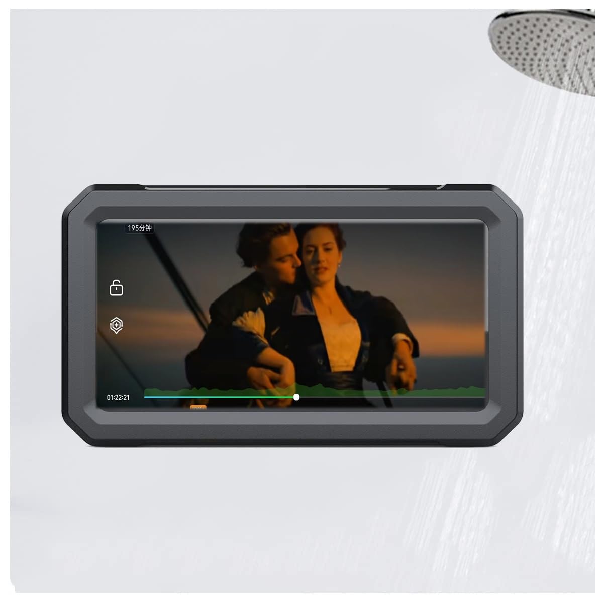 360° Rotating Waterproof Phone Holder - Anti-Fog Touch Screen Shower Case - Universal Wall Mount for Bathroom & Kitchen - Perfect for Watching Videos & Hands-Free Calling While Showering (Black)