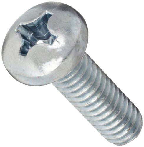 Small Parts M10-1.5 Steel Machine Screw, Zinc Plated Pan Head Phillips Drive, 30mm Fully Threaded, DIN 7985 Compliant for Industrial Assembly & Machinery Repair