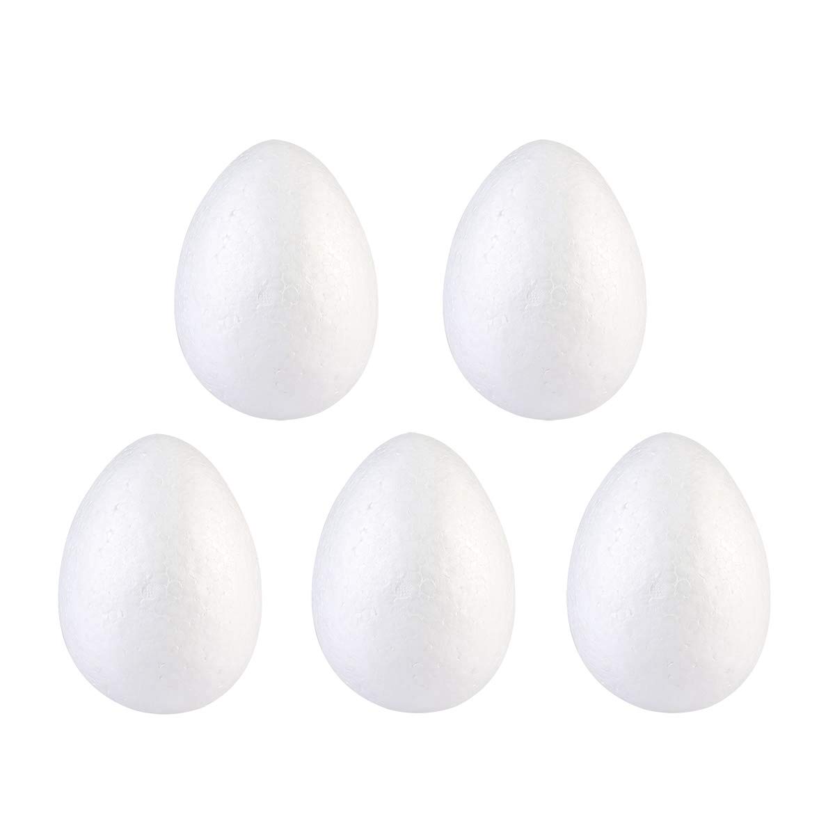 TENDYCOCO DIY Painting Easter Eggs - 5Pcs White Blank Eggs for Easter Crafts, Birthday Party Favors & Holiday Decorations - Perfect for Kids' Art Projects, Easter Basket Stuffers and Spring Festival DIY Activities
