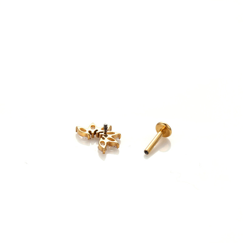 16G Cartilage Titanium Earrings - Hypoallergenic Cross Stud Earrings for Women | Perfect for Daily Wear, Piercing Jewelry Gift for Her