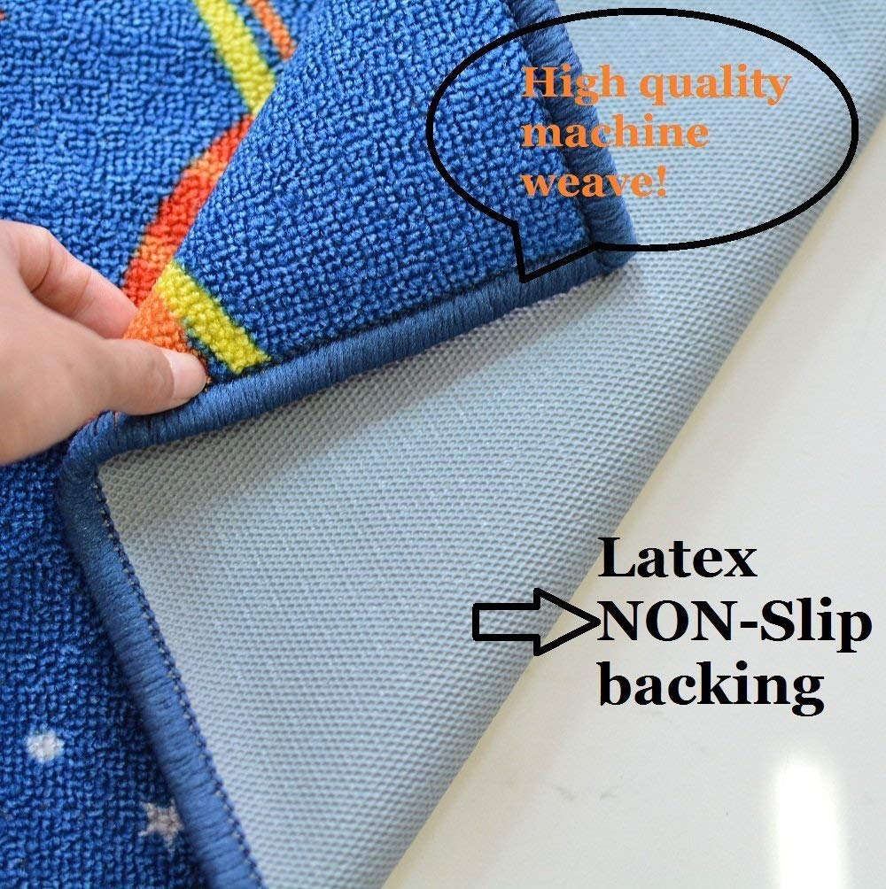 FADFAY Outer Space Themed Kids Rug - Soft & Durable 39''x52'' Playroom Carpet for Boys & Girls - Perfect for Bedroom, Nursery, or Play Area Decor